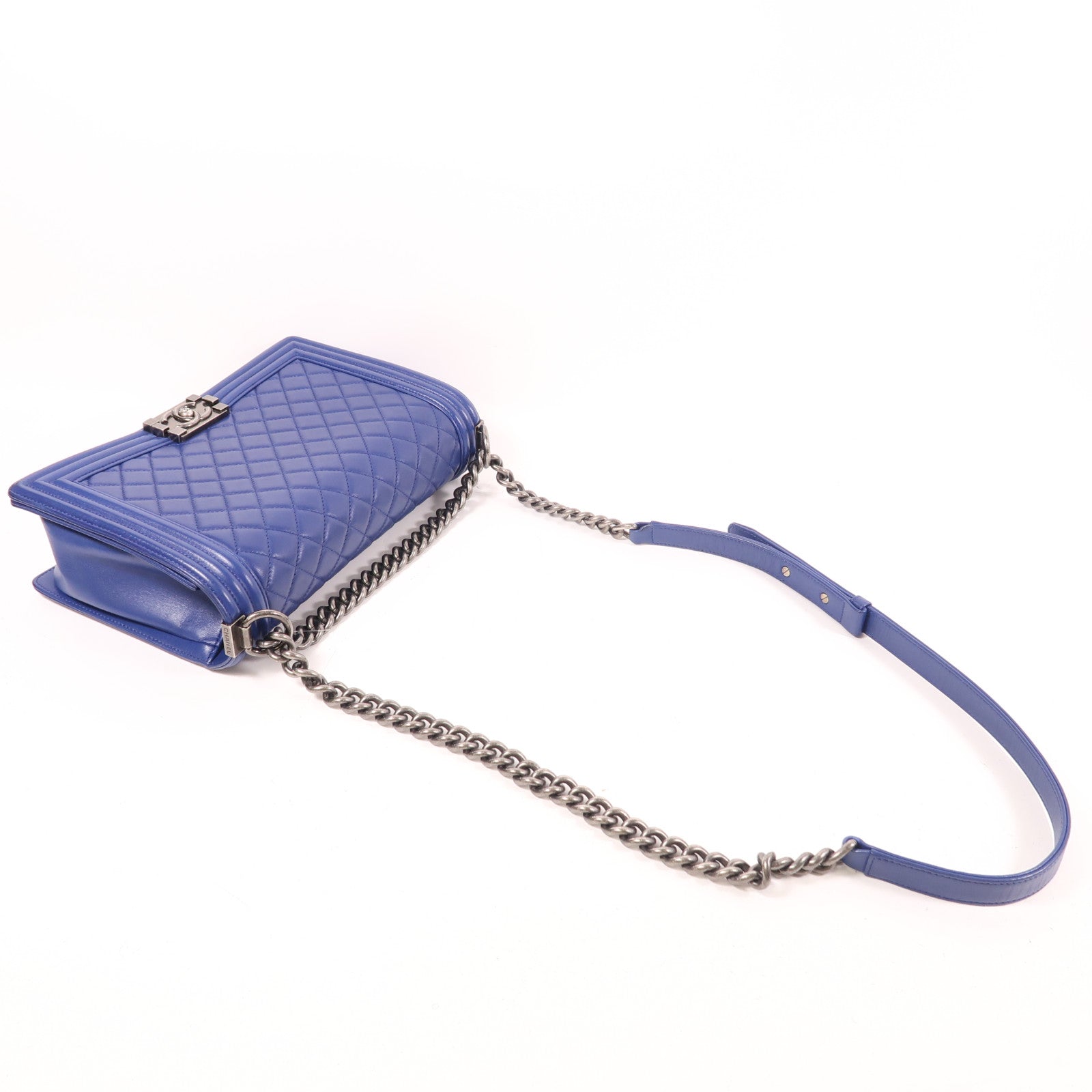 CHANEL 羊皮皮革Boy 28鏈帶肩背袋