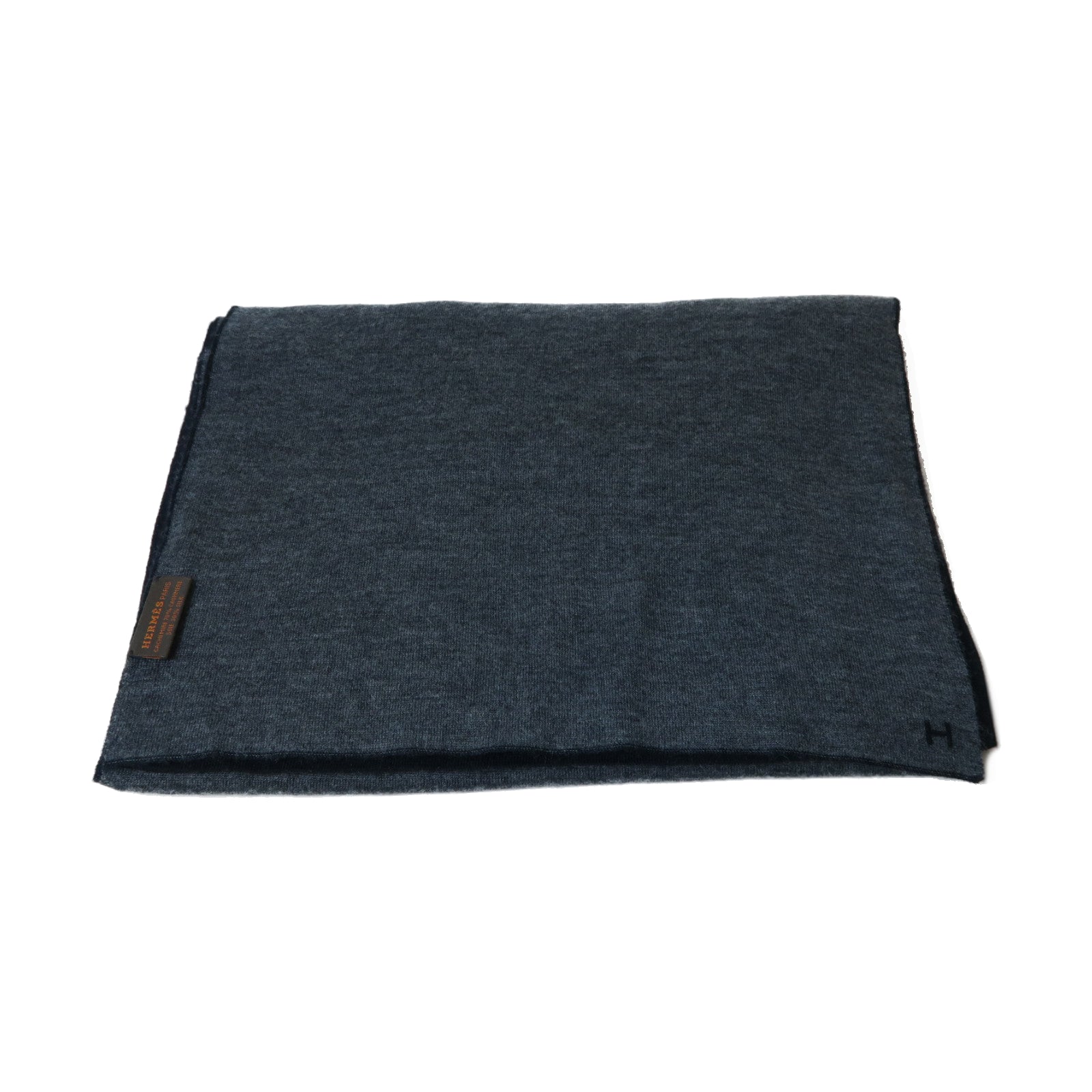 HERMES 【激減優惠】羊絨/絲質Scarf圍巾黑色/灰色