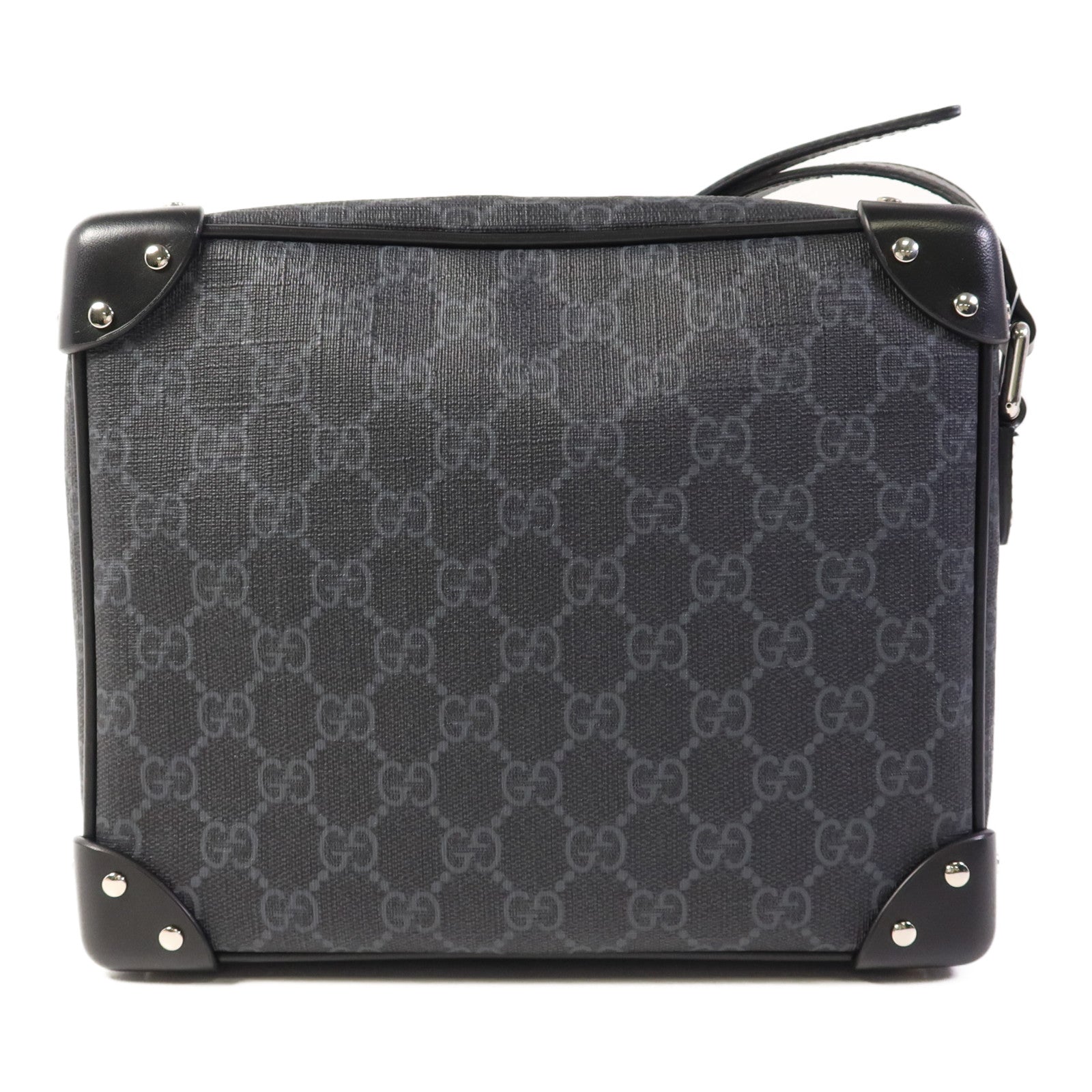 GUCCI 塗層帆布Shoulder Bag銀扣肩背袋