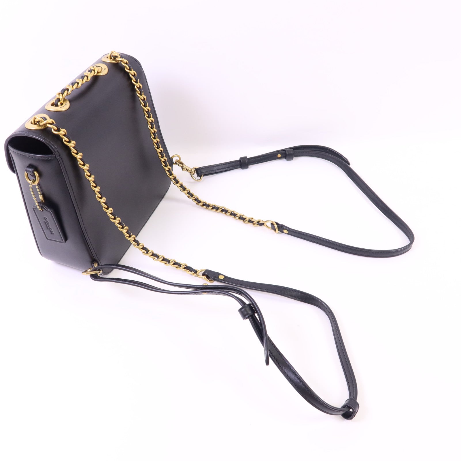 COACH 牛皮皮革Backpack金扣背包