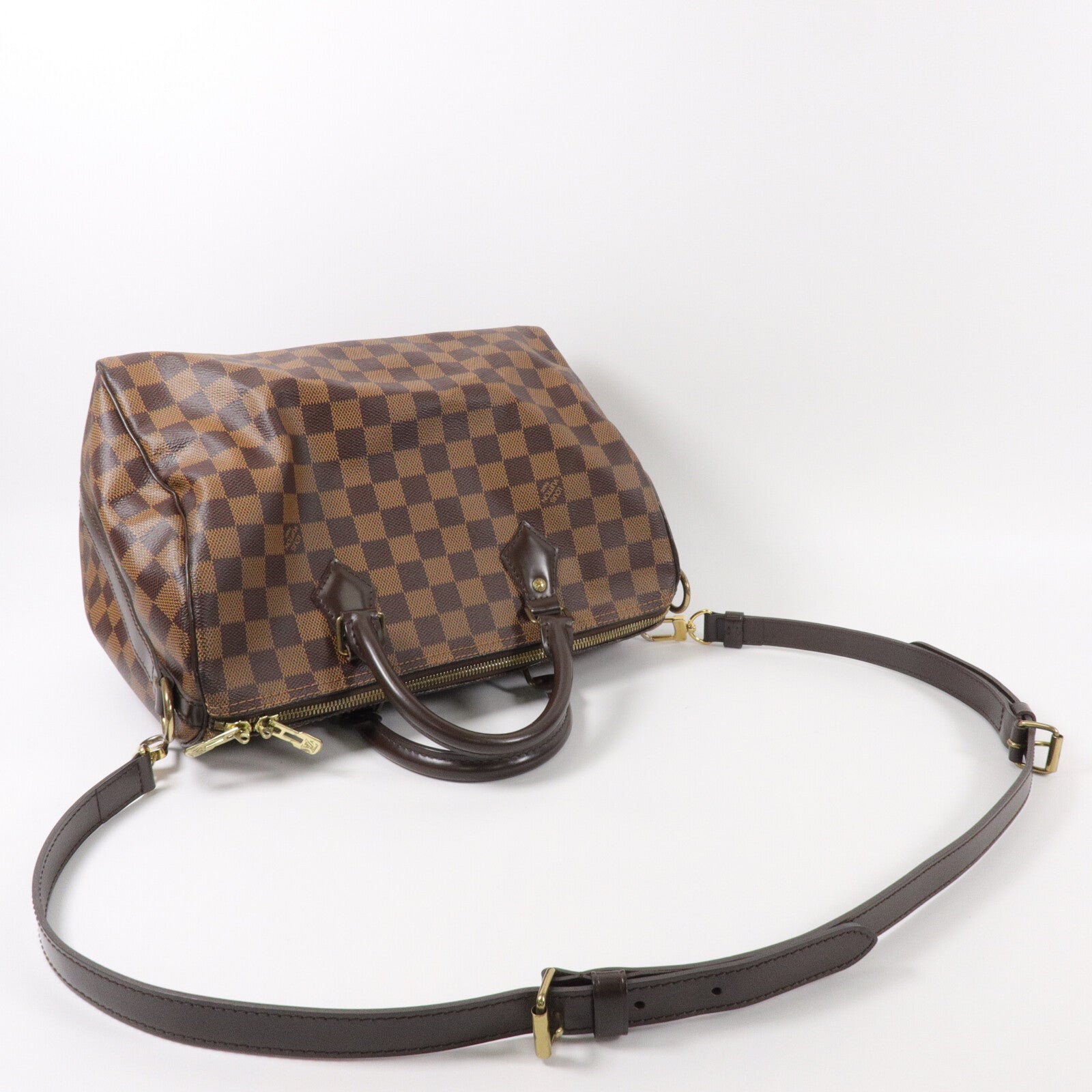 LOUIS VUITTON Damier Speedy Bandouliere 30手挽肩背兩用袋