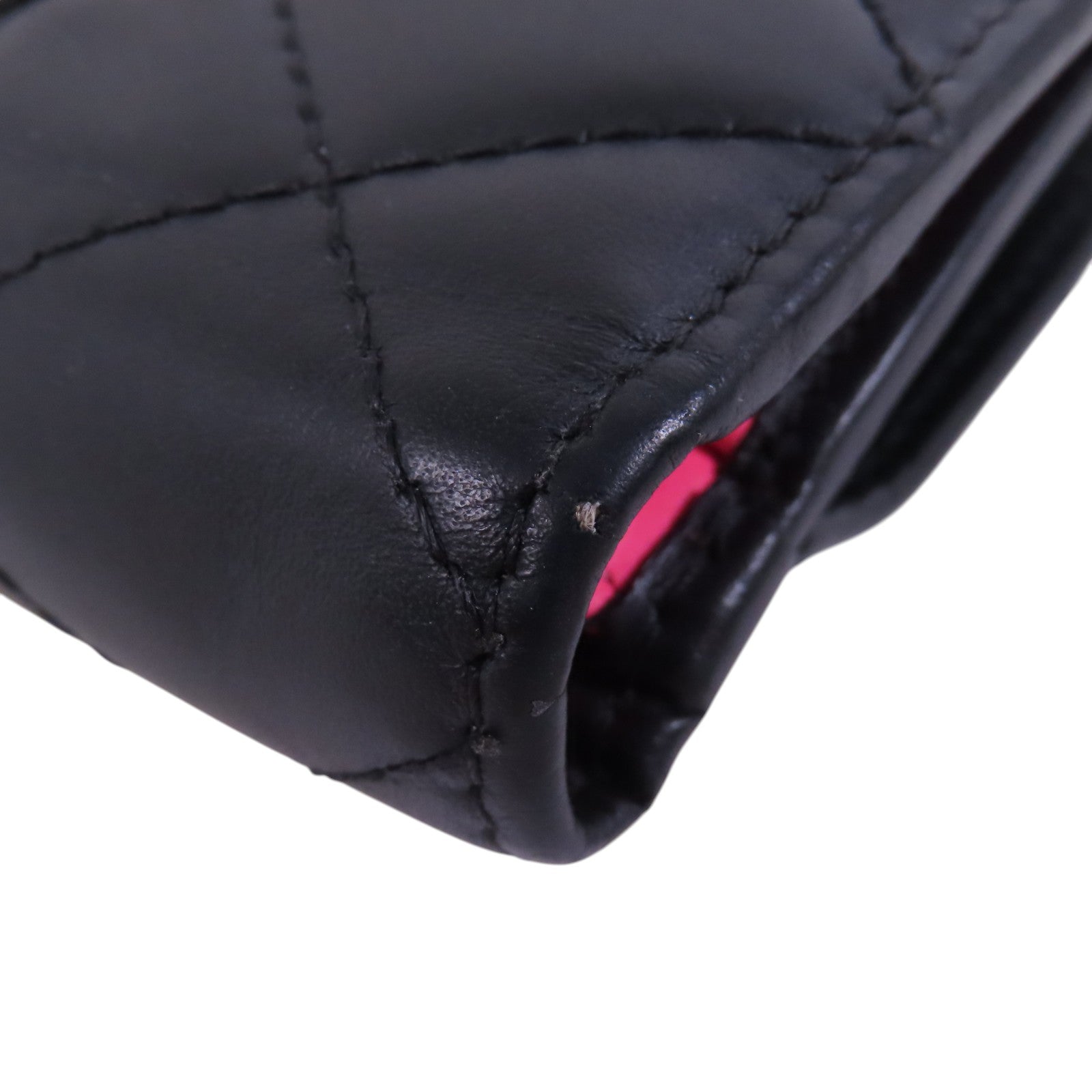 CHANEL 牛皮皮革Cambon Wallet銀扣短錢包