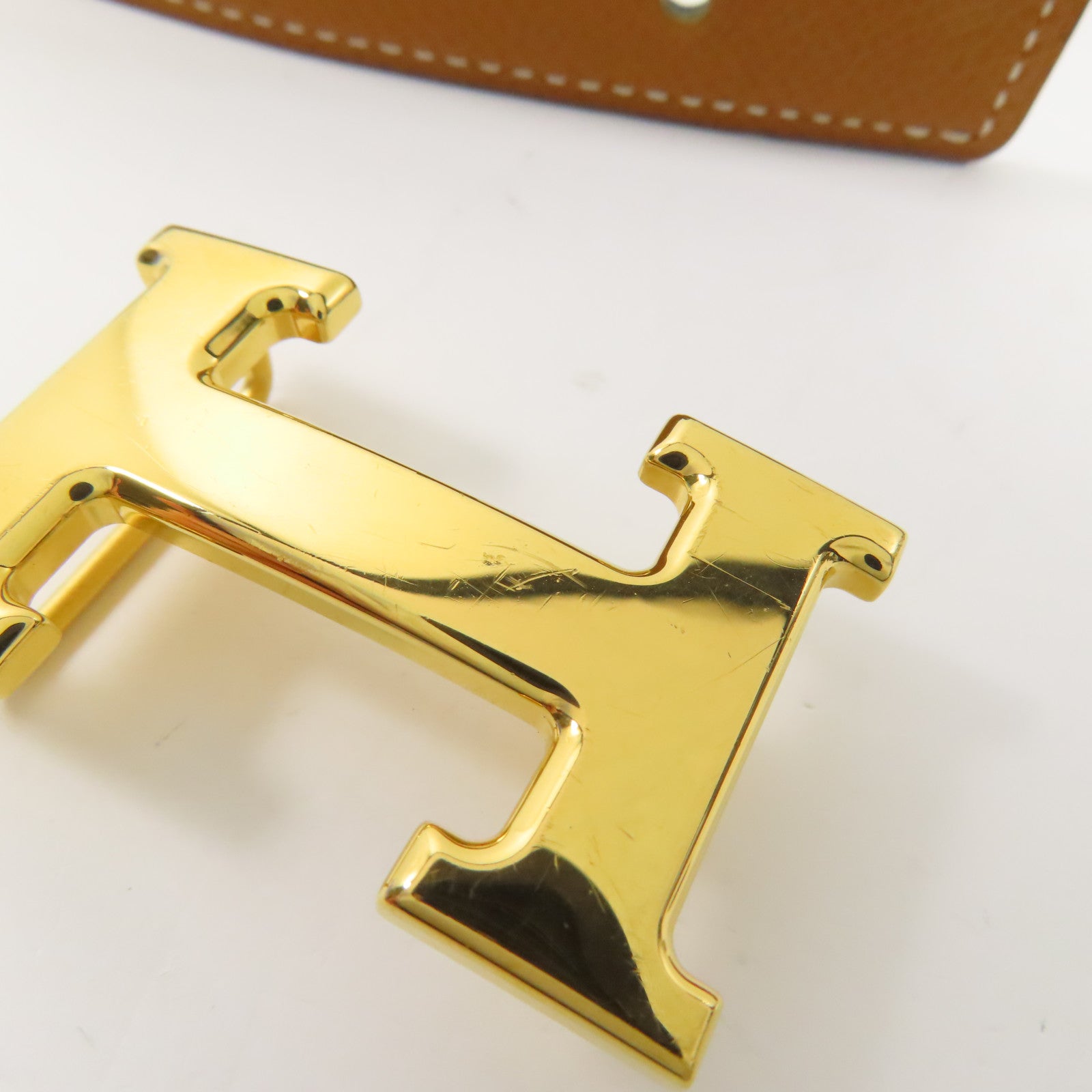 HERMES Epsom皮革H Belt金扣皮帶Gold