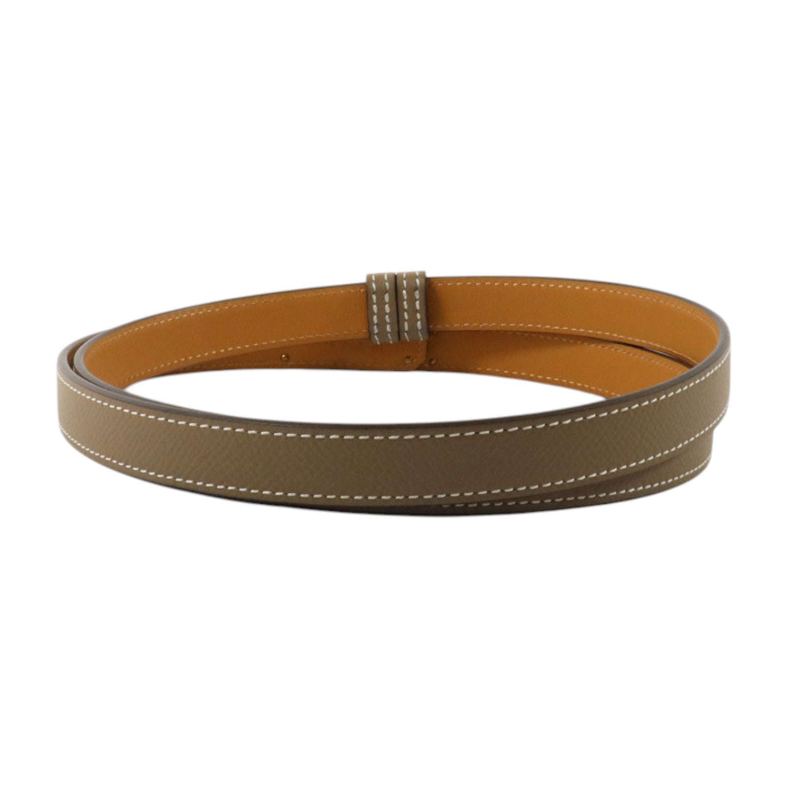 HERMES Epsom皮革Kelly 18 Belt金扣皮帶Etoupe