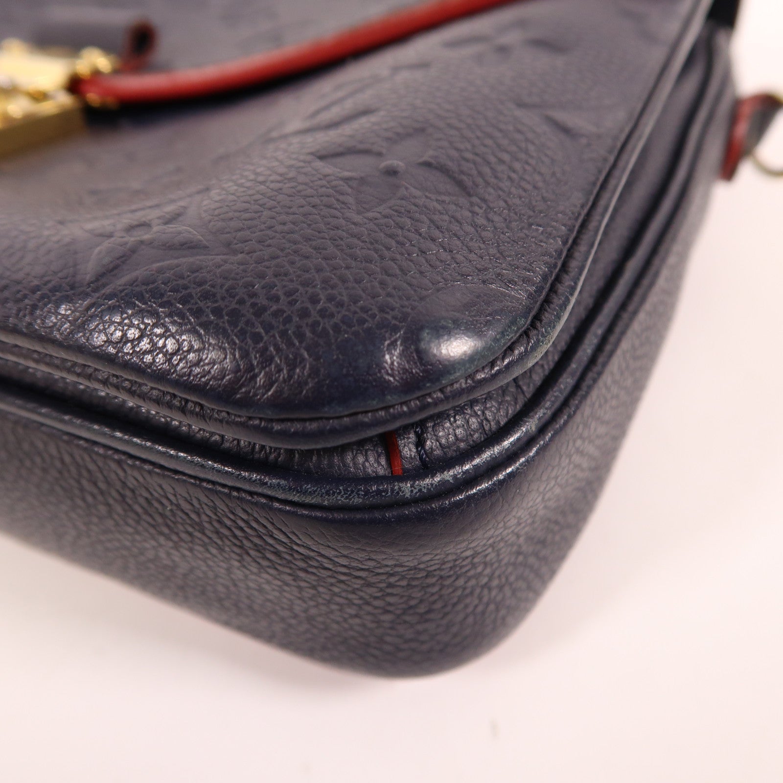 LOUIS VUITTON 【激減優惠】Monogram Empreinte Pochette Metis金扣手挽肩背兩用袋深藍色