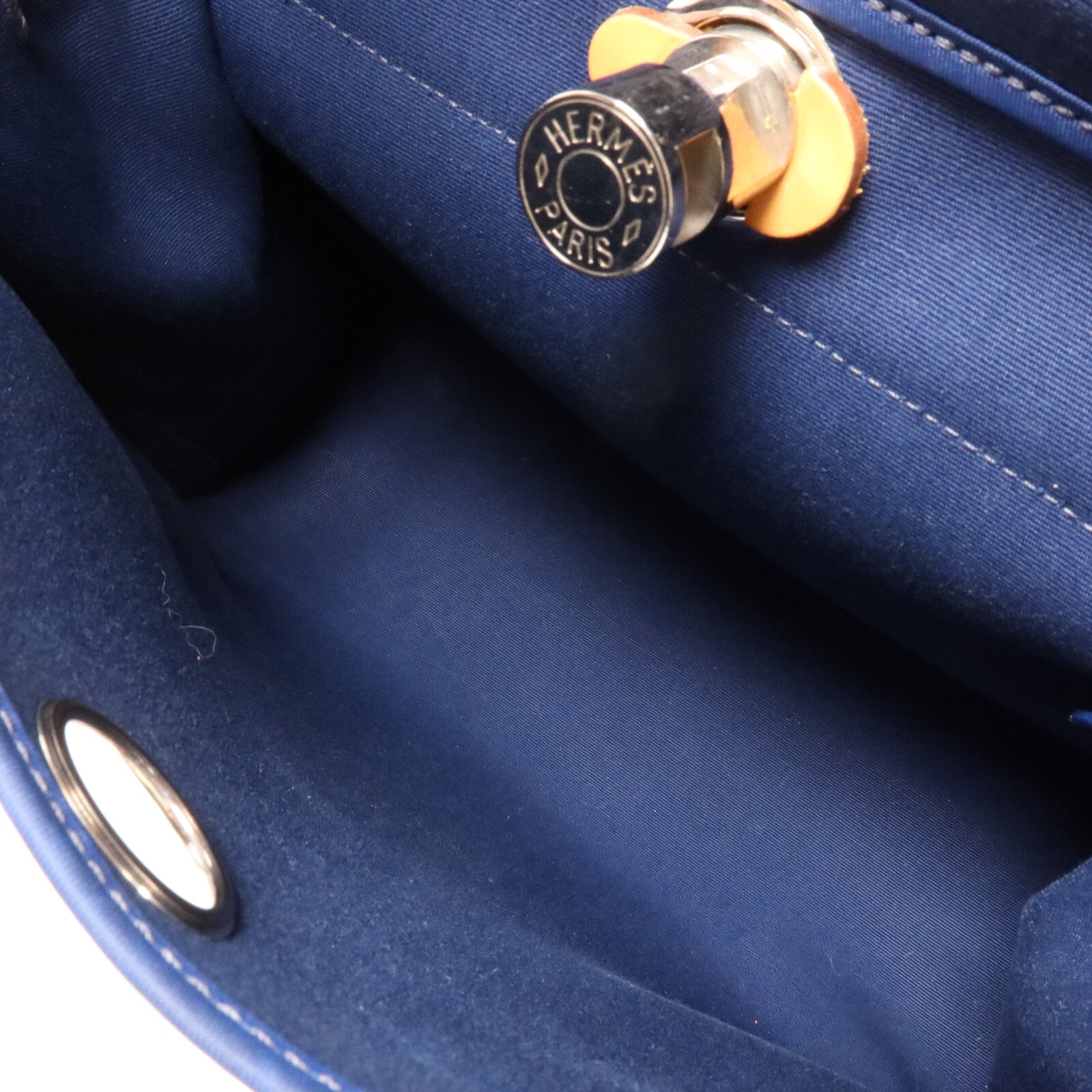 HERMES 帆布Herbag PM手挽肩背兩用袋Bleu Saphir