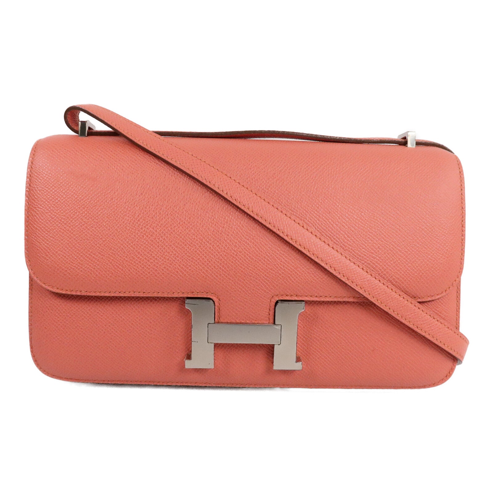 HERMES Epsom皮革Constance Elan肩背袋Crevette