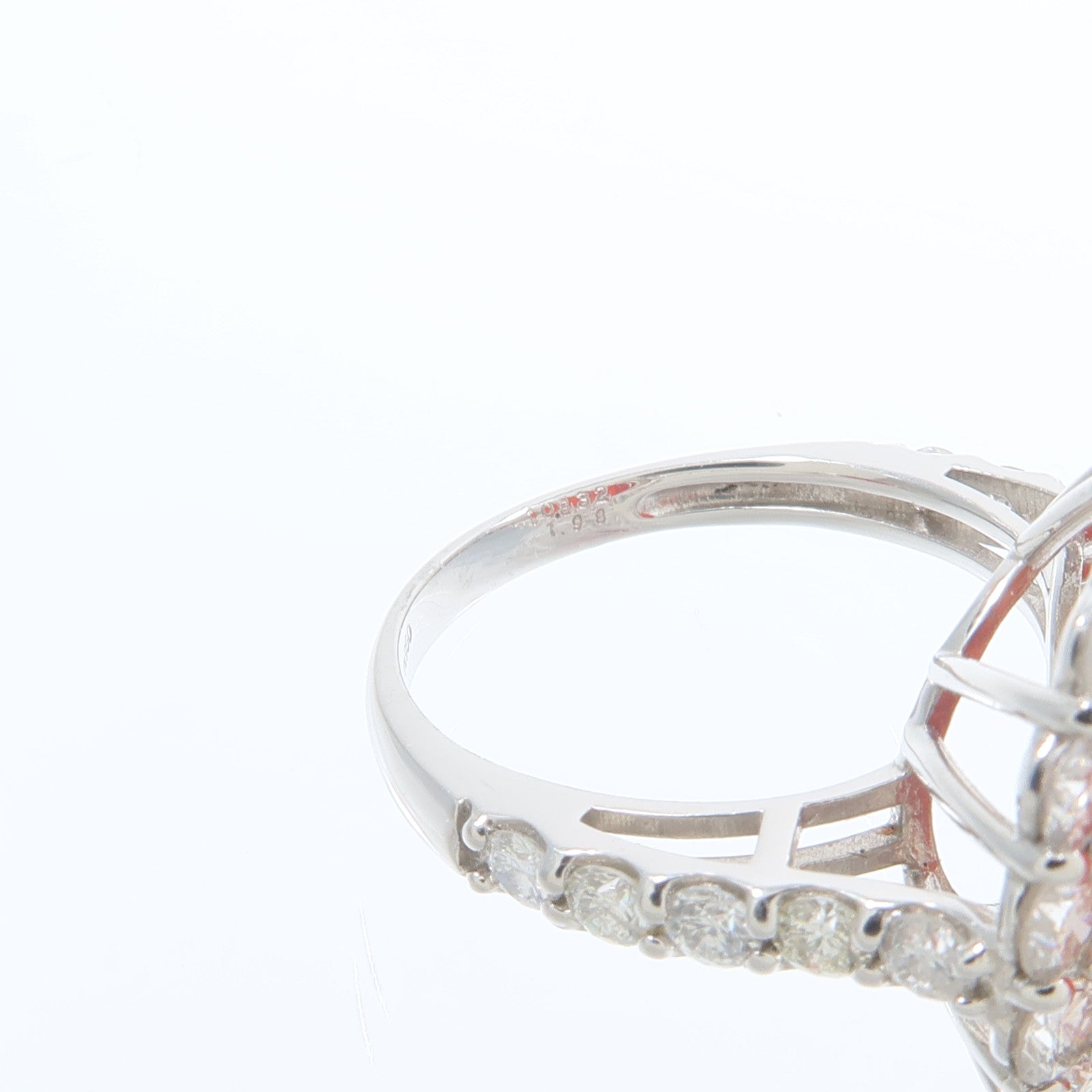 JEWELRY PT950鉑金Fire opal Diamond Ring火蛋白石/鑽石戒指