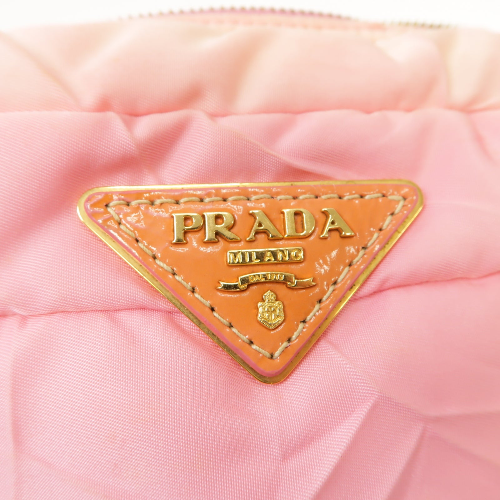 PRADA 尼龍Shoulder Bag金扣肩背袋粉紅色