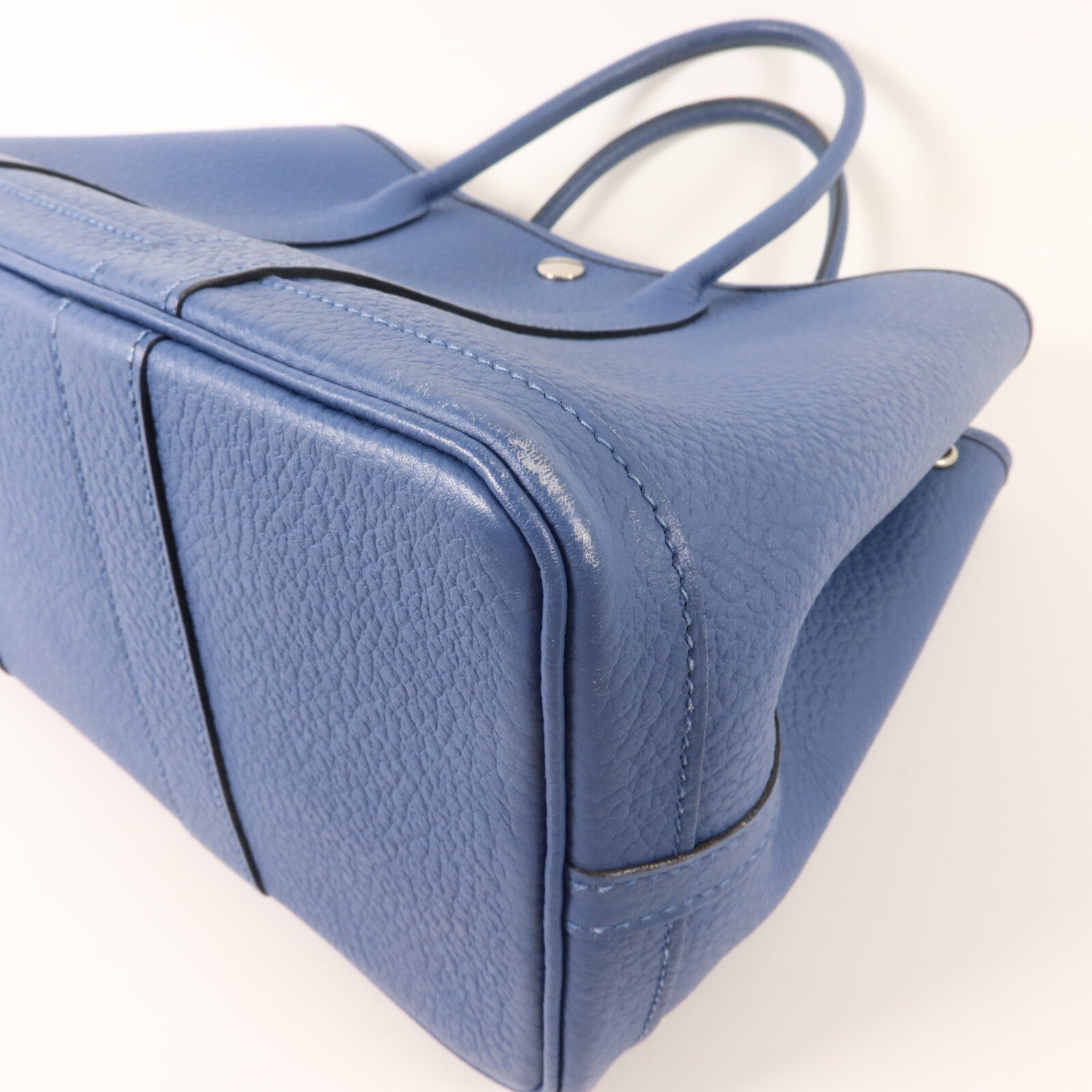 HERMES Negonda皮革Garden Party TPM手挽袋Bleu Brighton