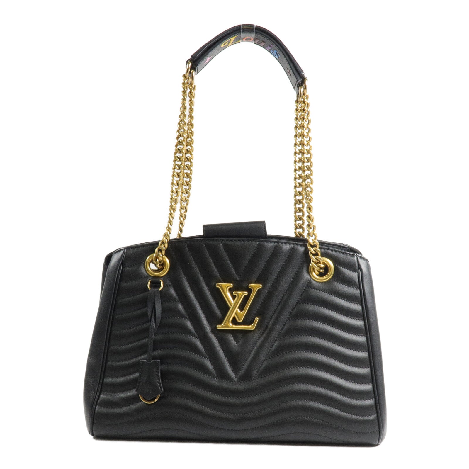 LOUIS VUITTON 牛皮皮革New Wave Chain Tote鏈帶肩背袋