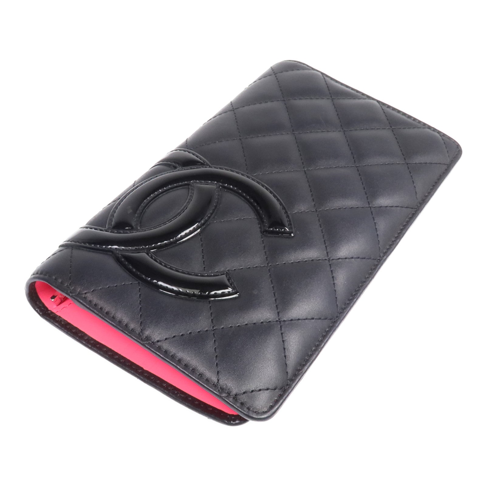 CHANEL 牛皮皮革Cambon Long Wallet銀扣長錢包