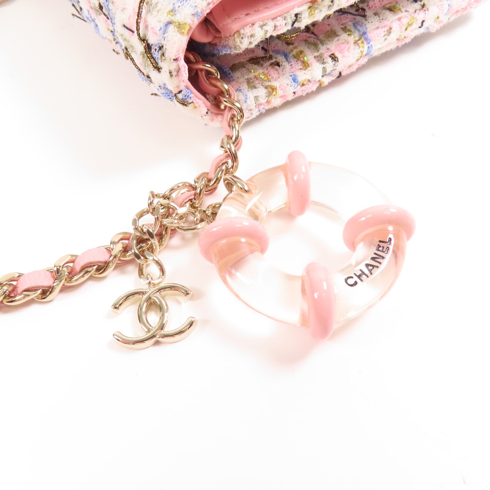 CHANEL 斜紋軟呢Wallet On Chain銀扣鏈帶肩背袋