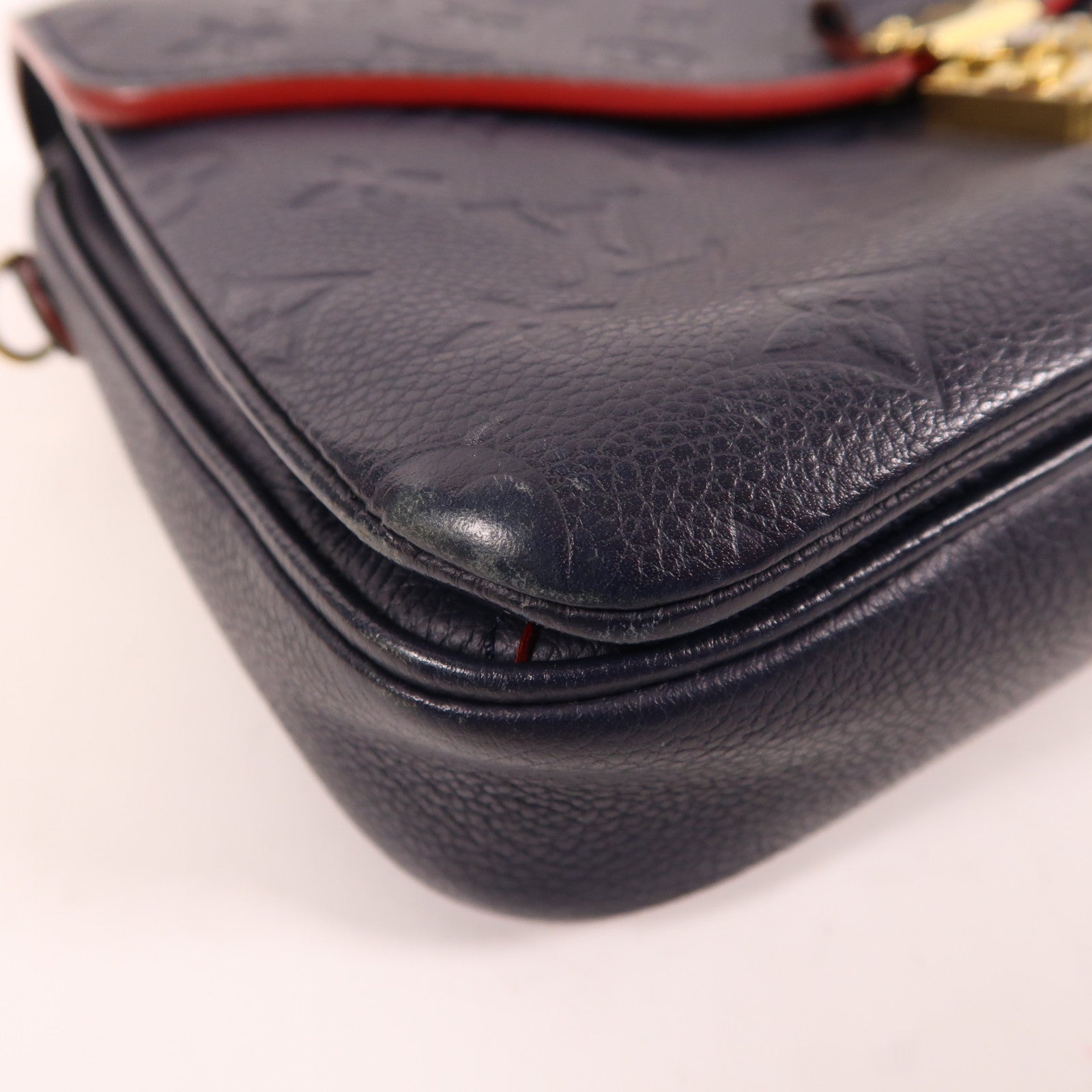 LOUIS VUITTON 【激減優惠】Monogram Empreinte Pochette Metis金扣手挽肩背兩用袋深藍色