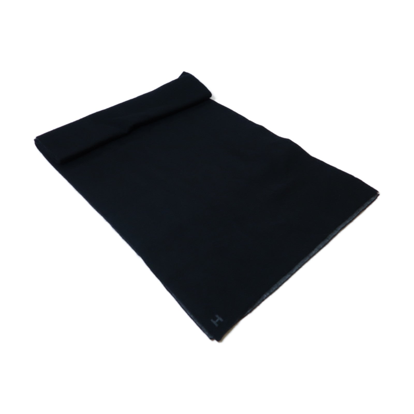 HERMES 【激減優惠】羊絨/絲質Scarf圍巾黑色/灰色