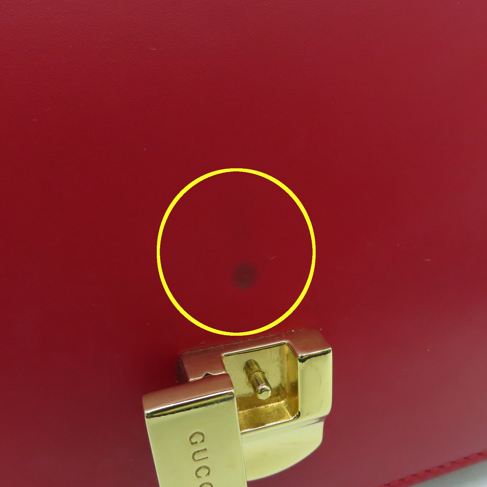 GUCCI 【激減優惠】牛皮皮革Sylvie金扣肩背袋紅色