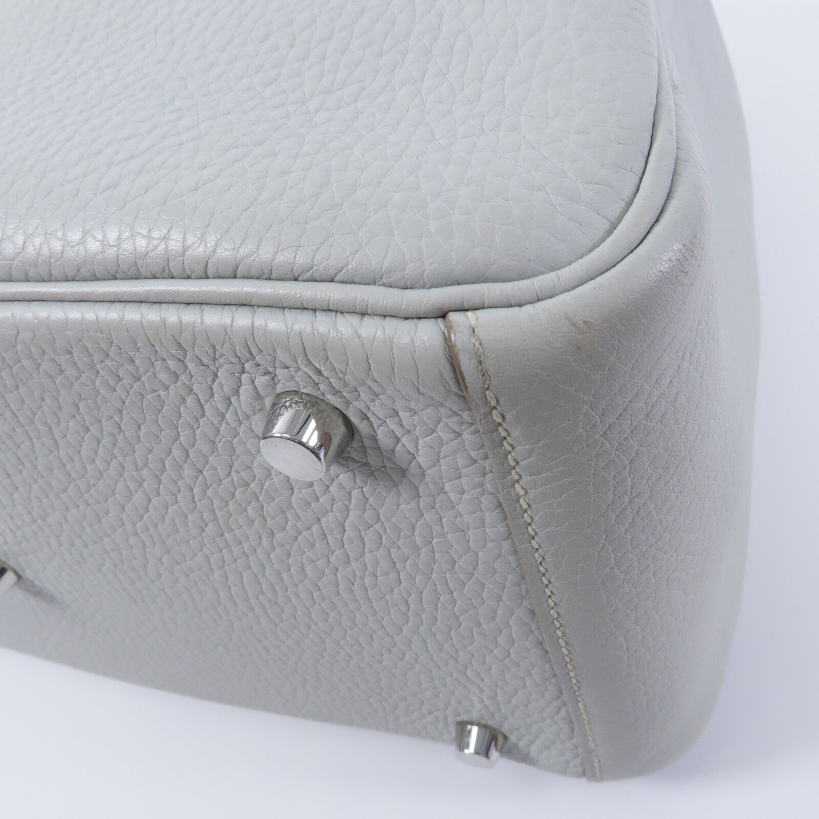 HERMES Clemence皮革Lindy 30手挽肩背兩用袋Craie/Crevette