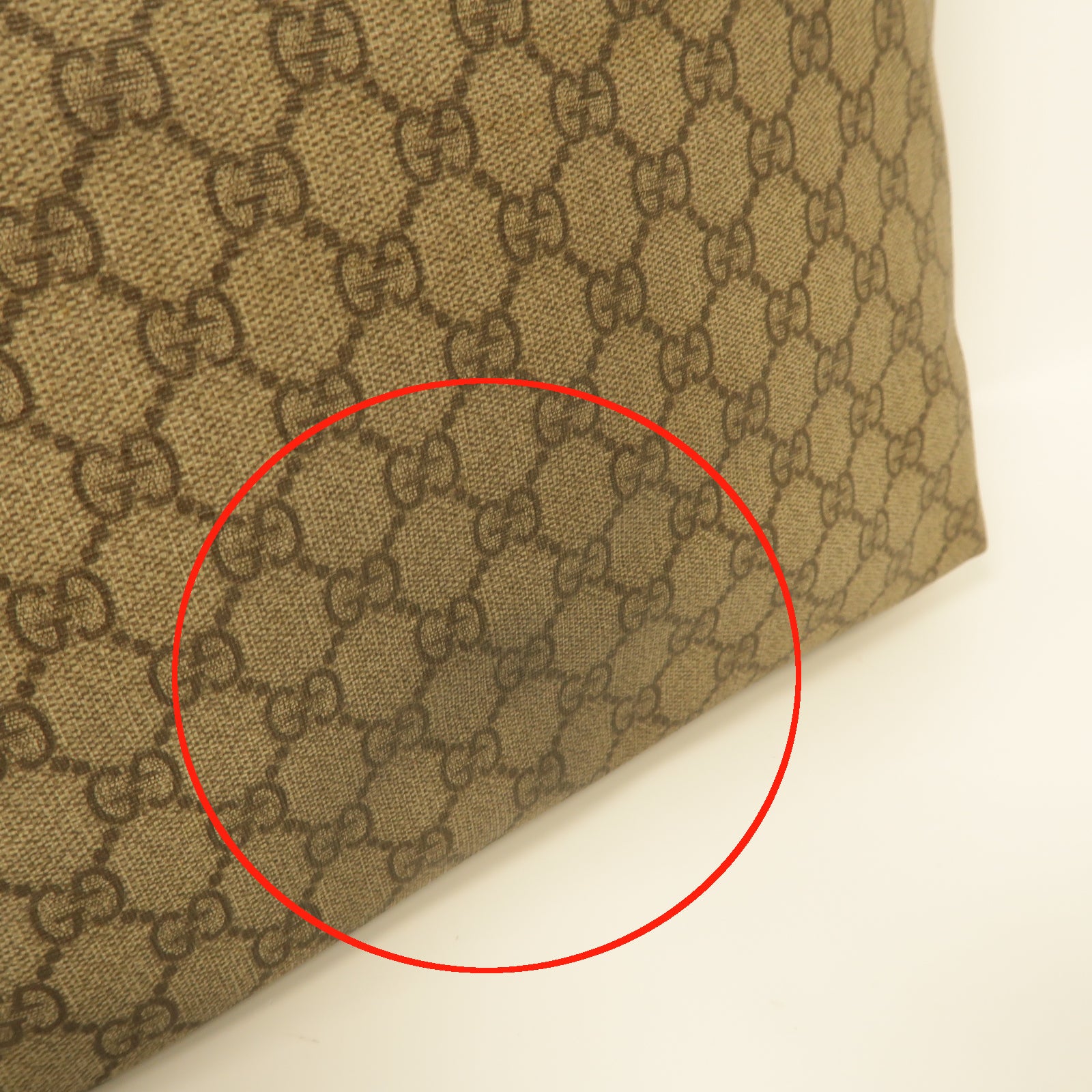 GUCCI 塗層帆布Tote Bag銀扣手挽袋棕色
