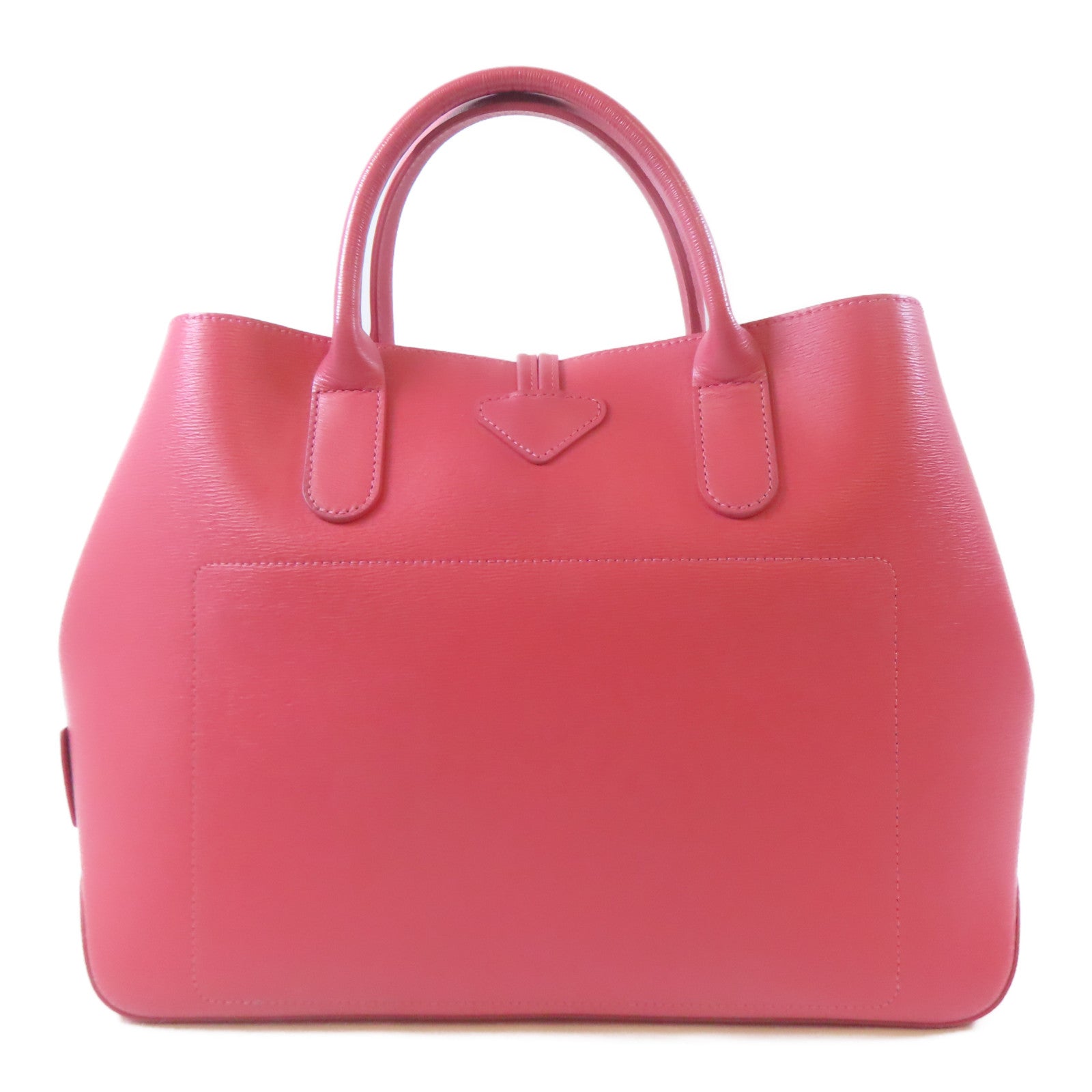 Longchamp 牛皮皮革Handbag銀扣手挽袋粉紅色