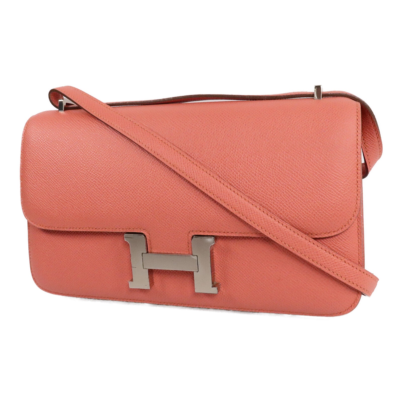 HERMES Epsom皮革Constance Elan肩背袋Crevette