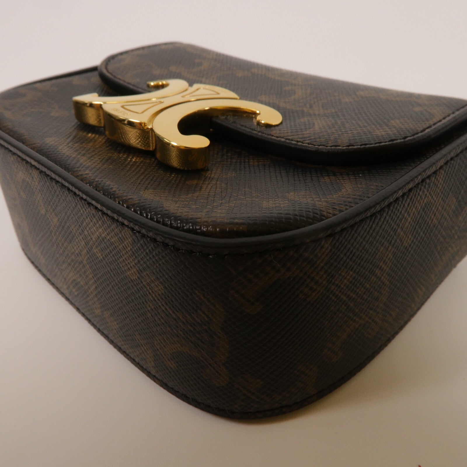 CELINE 塗層帆布/牛皮皮革Mini Claude肩背袋