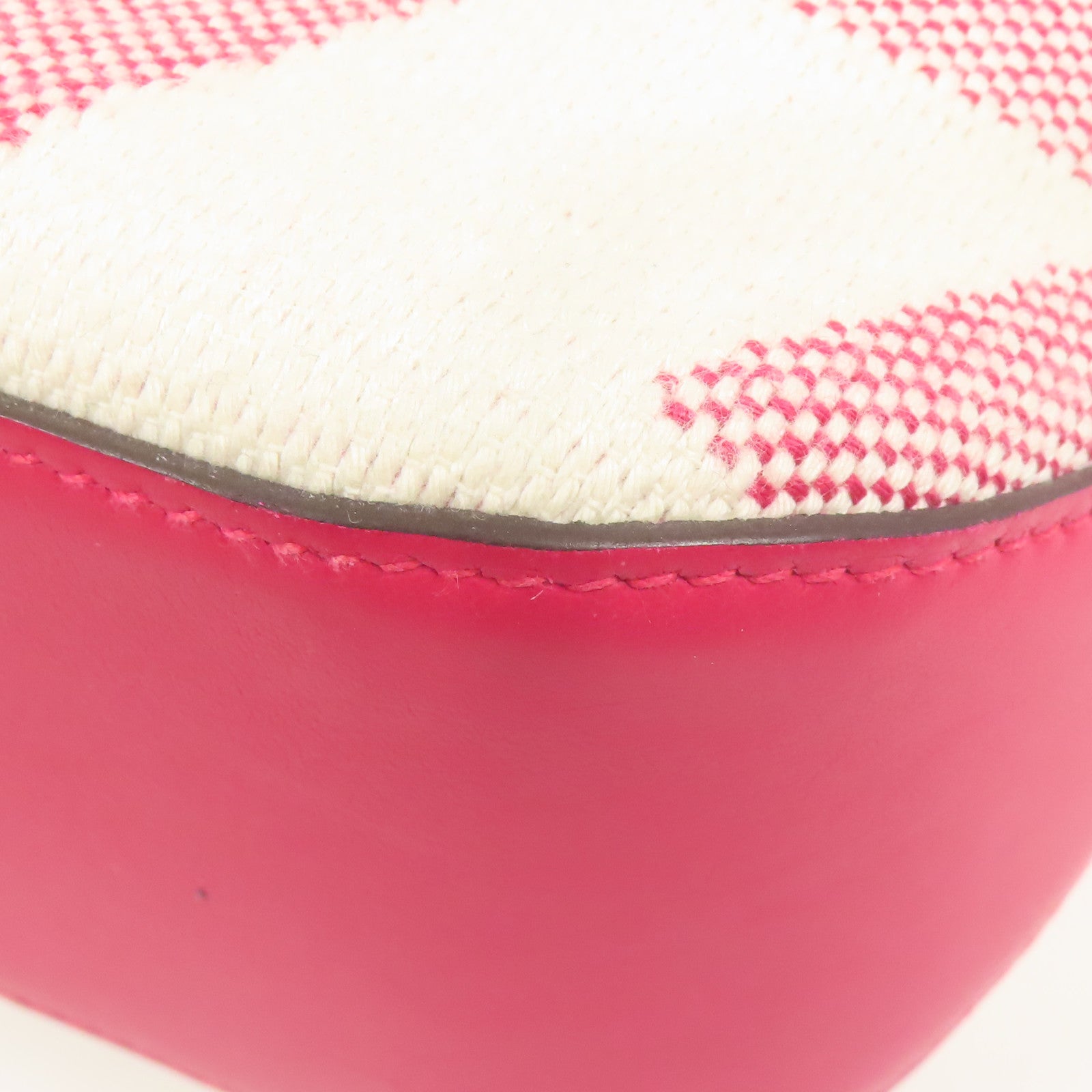 HERMES 帆布Cabas H En Biais 27手挽肩背兩用袋Rose Shocking