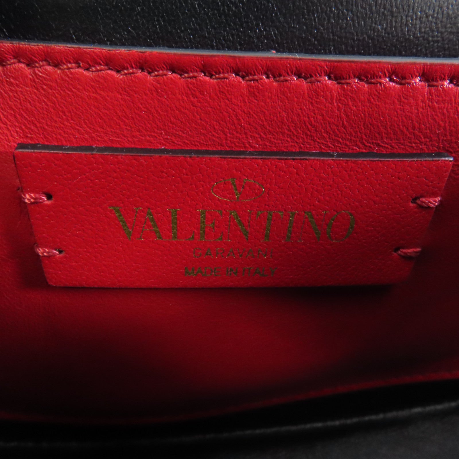 Valentino 【激減優惠】牛皮皮革Garavani Supervee金扣肩背袋黑色