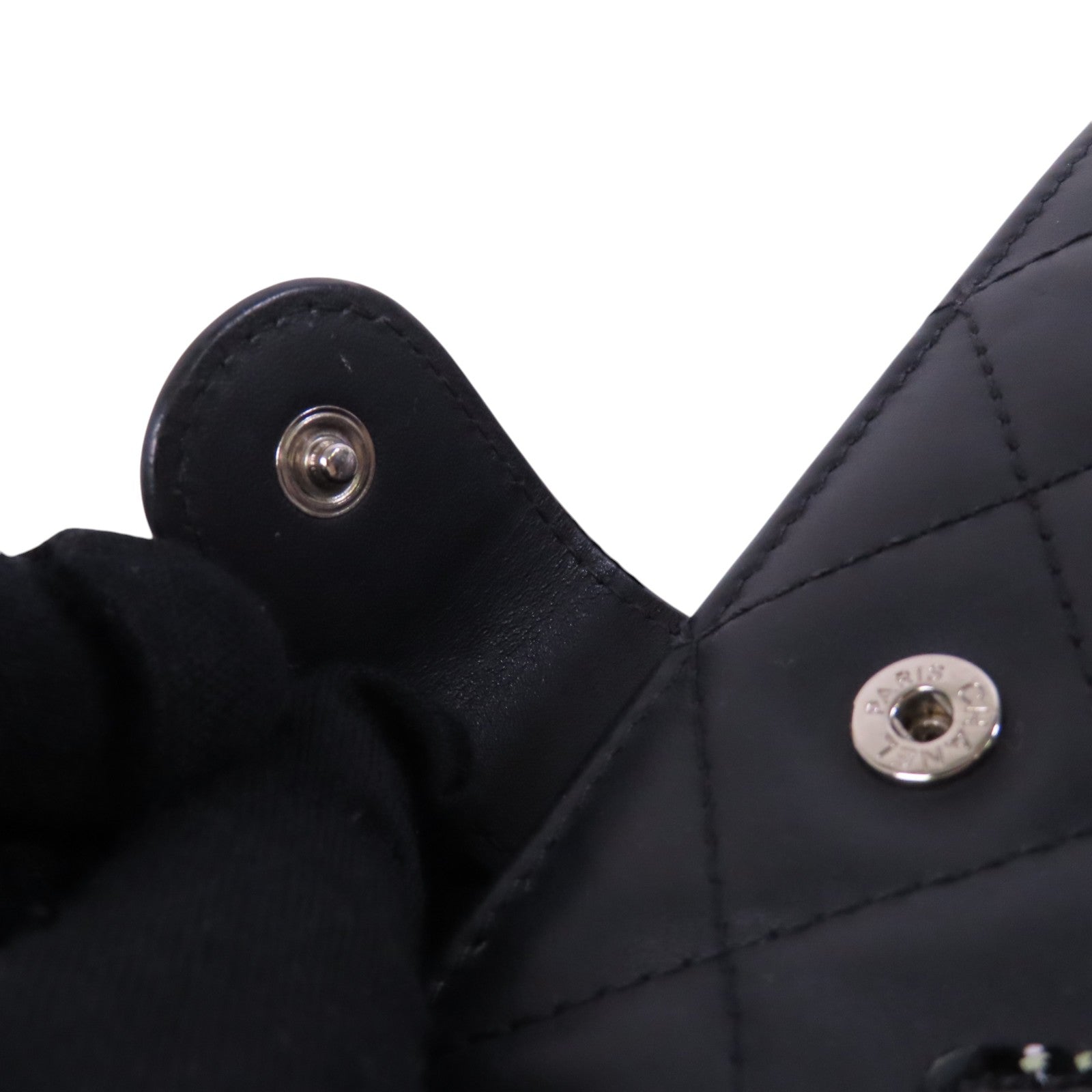 CHANEL 牛皮皮革Cambon Wallet銀扣短錢包