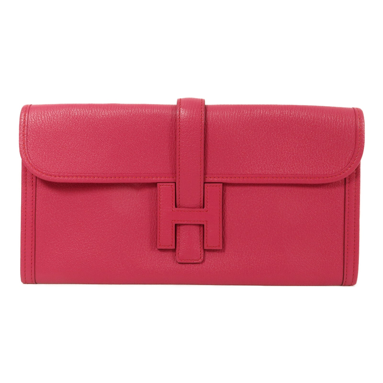 HERMES Chevre皮革Jige Elan 29手拿包Rose Pourpre