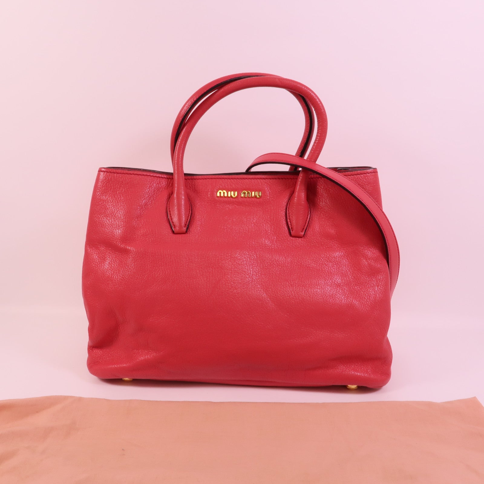 Miu Miu 牛皮皮革2 Way Shoulder手挽肩背兩用袋