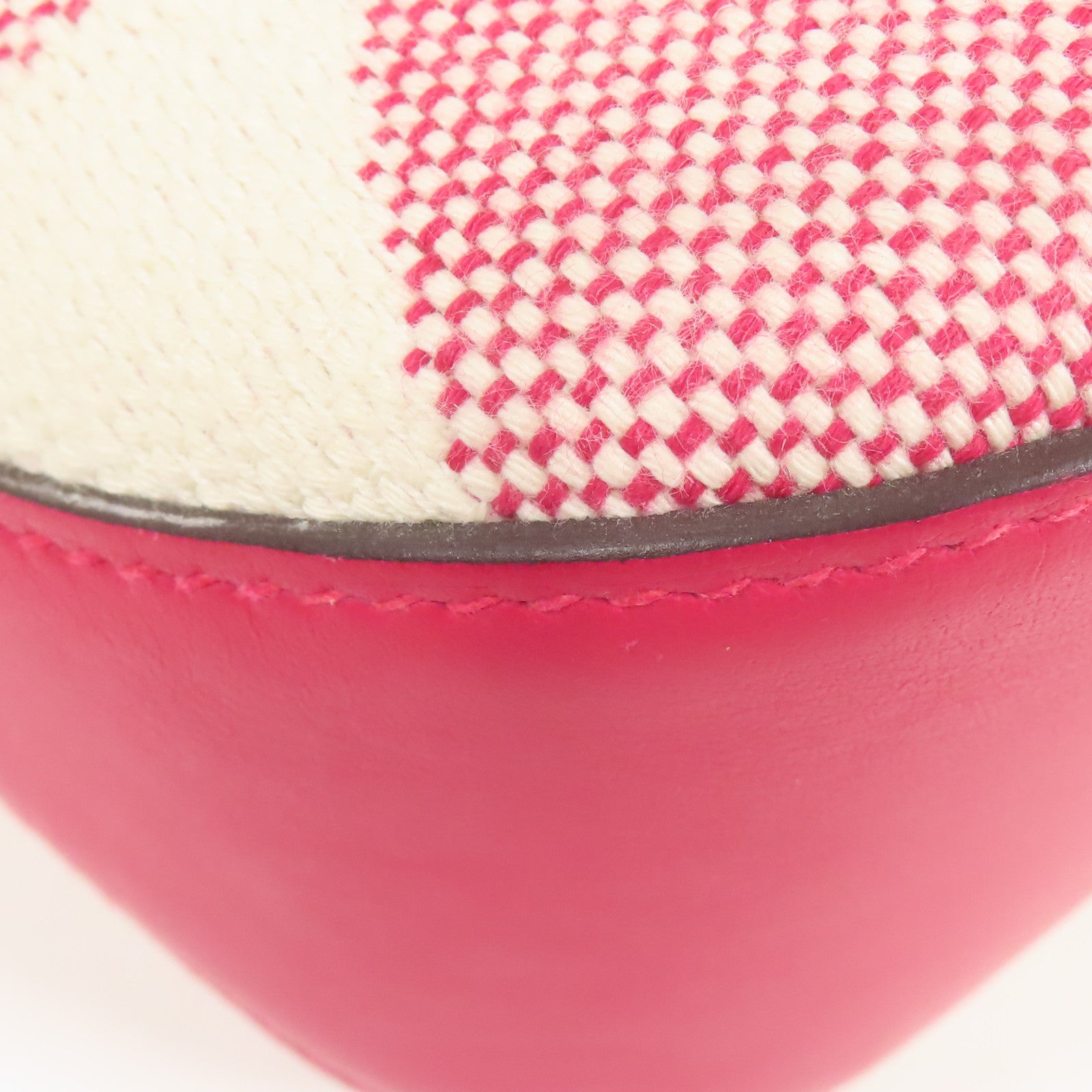 HERMES 帆布Cabas H En Biais 27手挽肩背兩用袋Rose Shocking