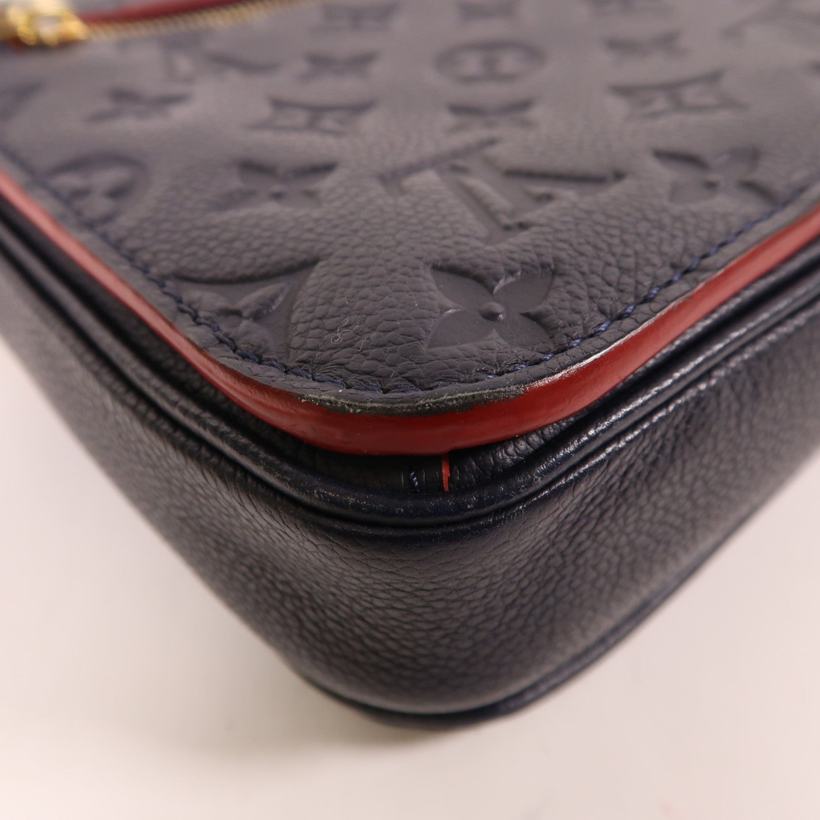 LOUIS VUITTON 【激減優惠】Monogram Empreinte Pochette Metis金扣手挽肩背兩用袋深藍色