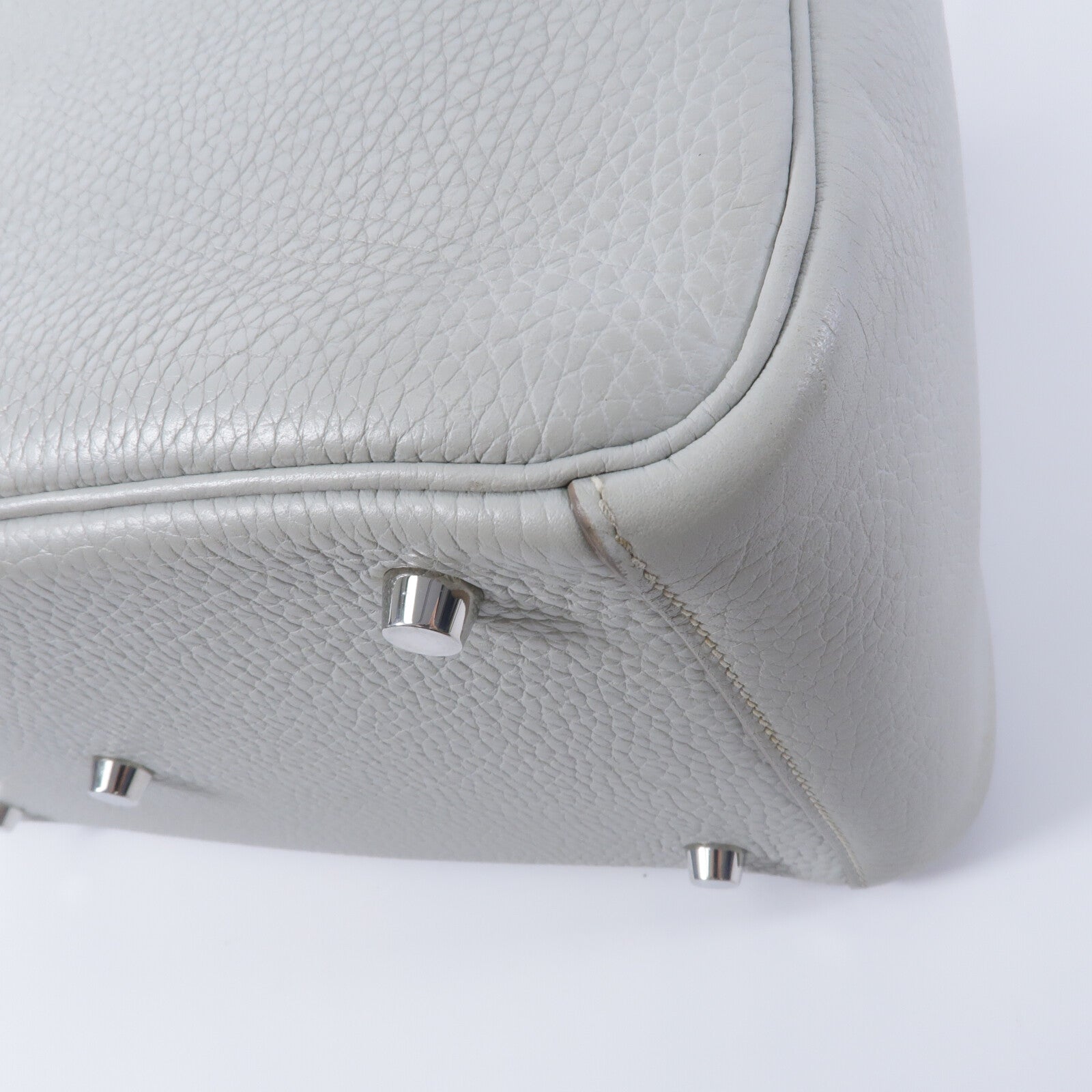 HERMES Clemence皮革Lindy 30手挽肩背兩用袋Craie/Crevette