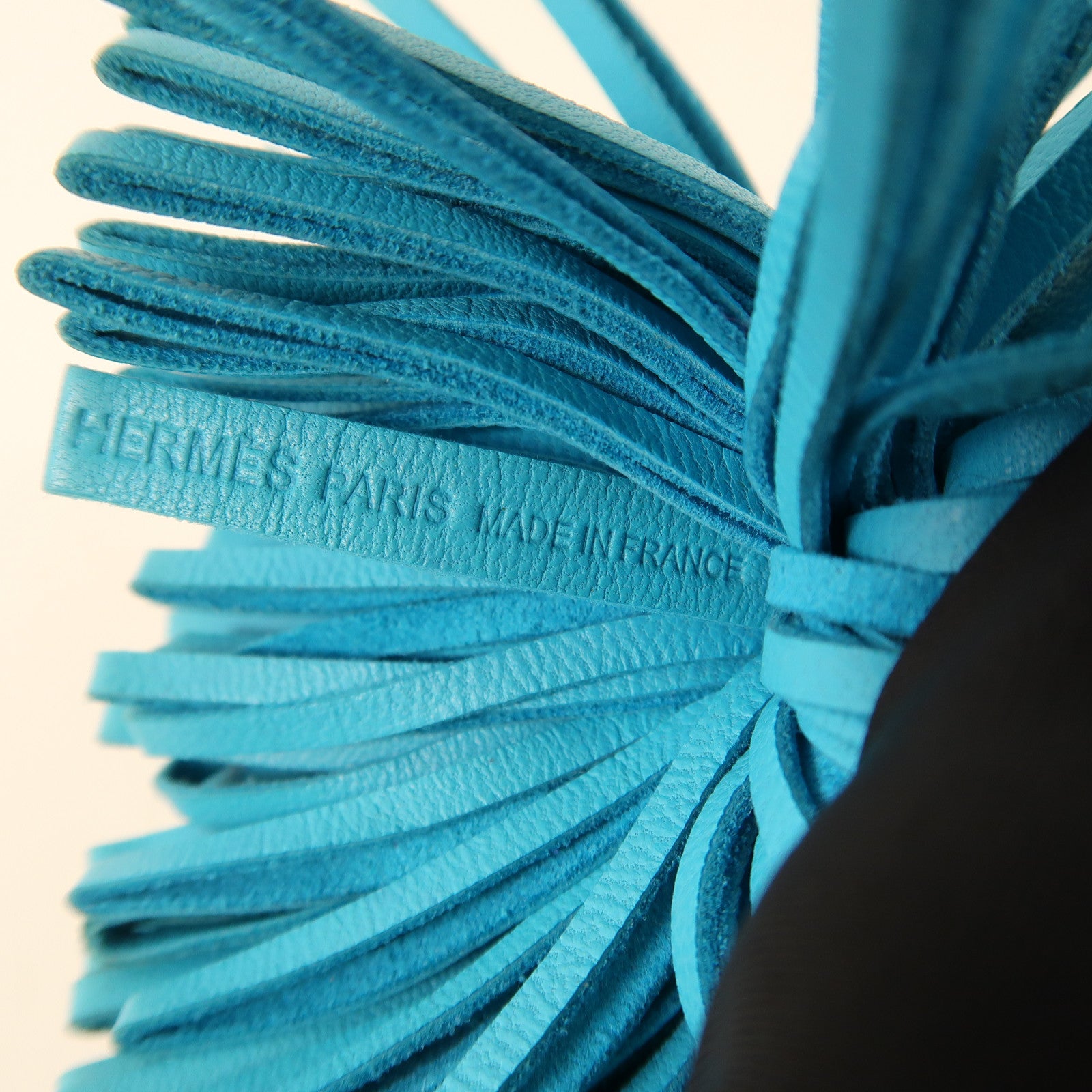 HERMES Swift皮革Carmen Key Ring銀扣鑰匙圈Blue