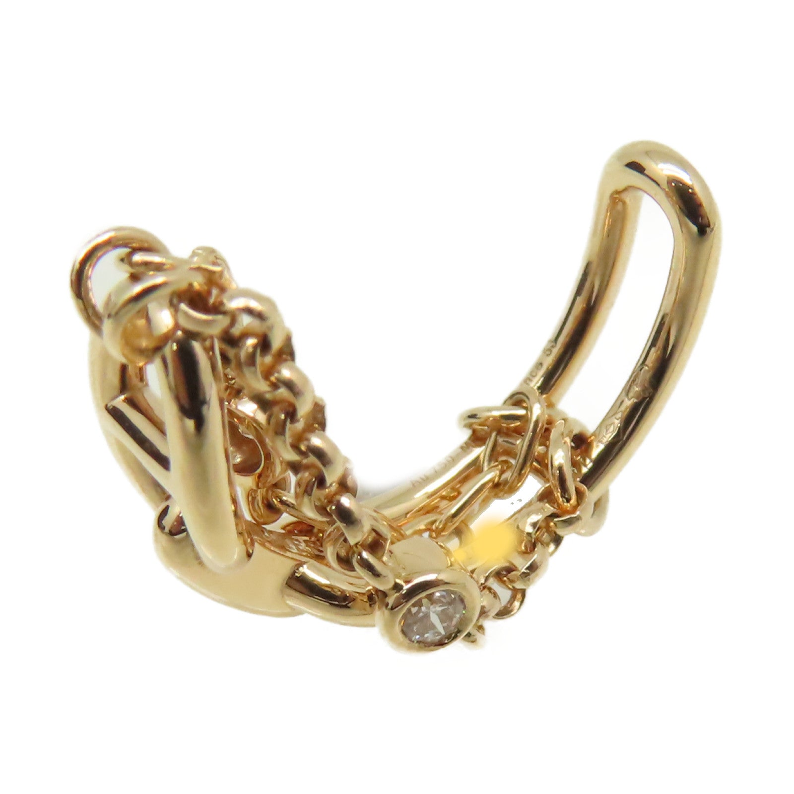 HERMES 【激減優惠】18K玫瑰金Bague Chaine Diamond Ancre Ring 0.1ct鑽石戒指#53