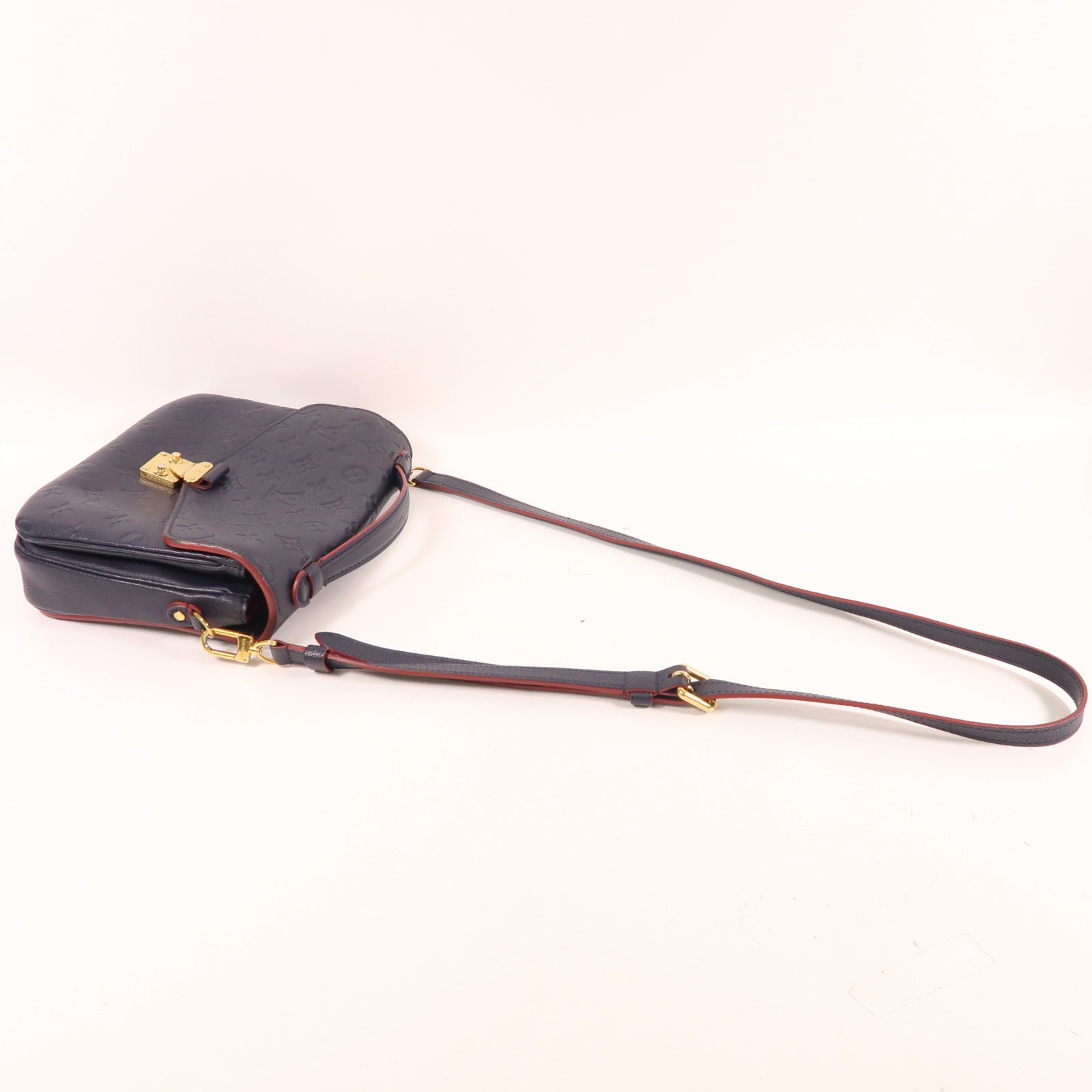 LOUIS VUITTON 【激減優惠】Monogram Empreinte Pochette Metis金扣手挽肩背兩用袋深藍色
