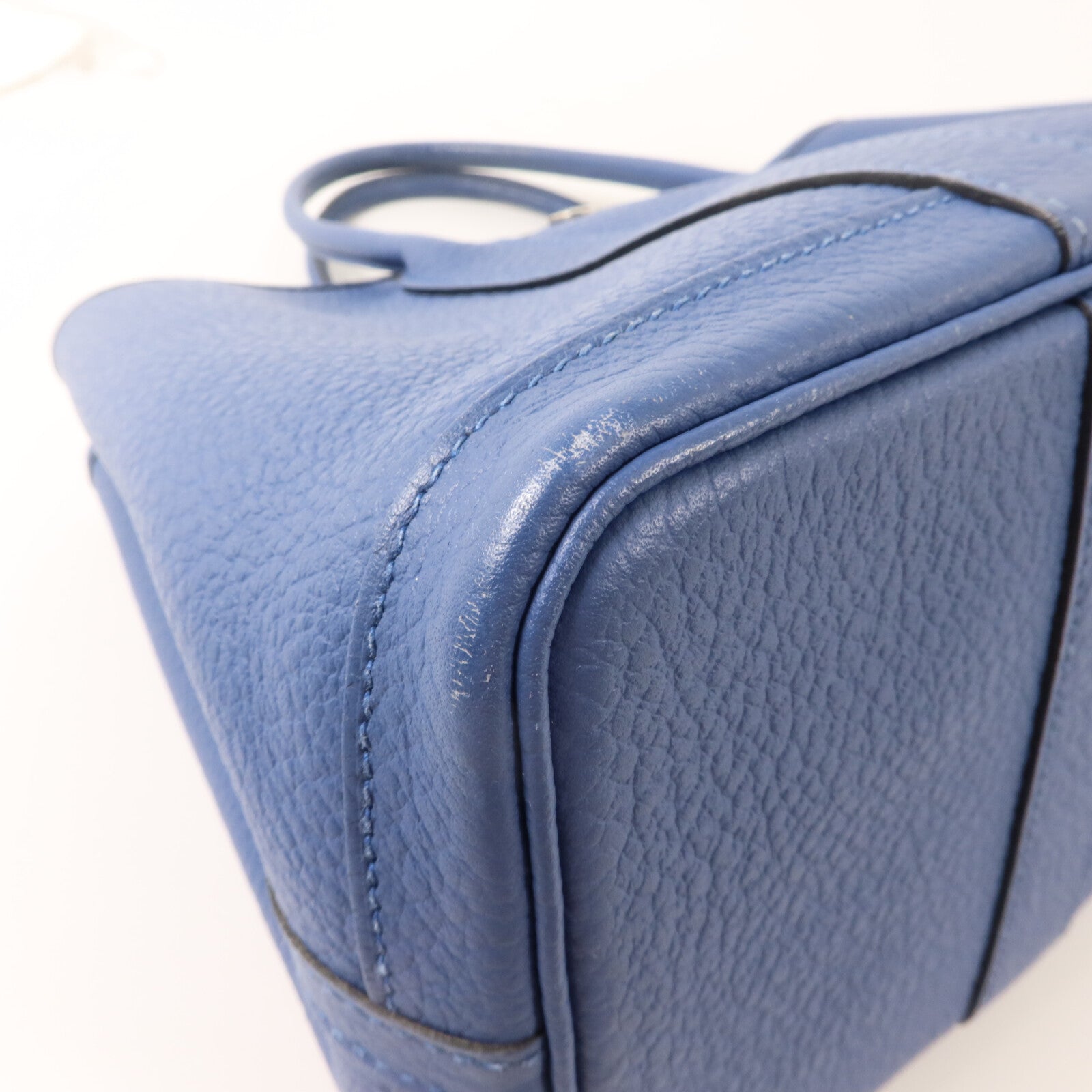 HERMES Negonda皮革Garden Party TPM手挽袋Bleu Brighton