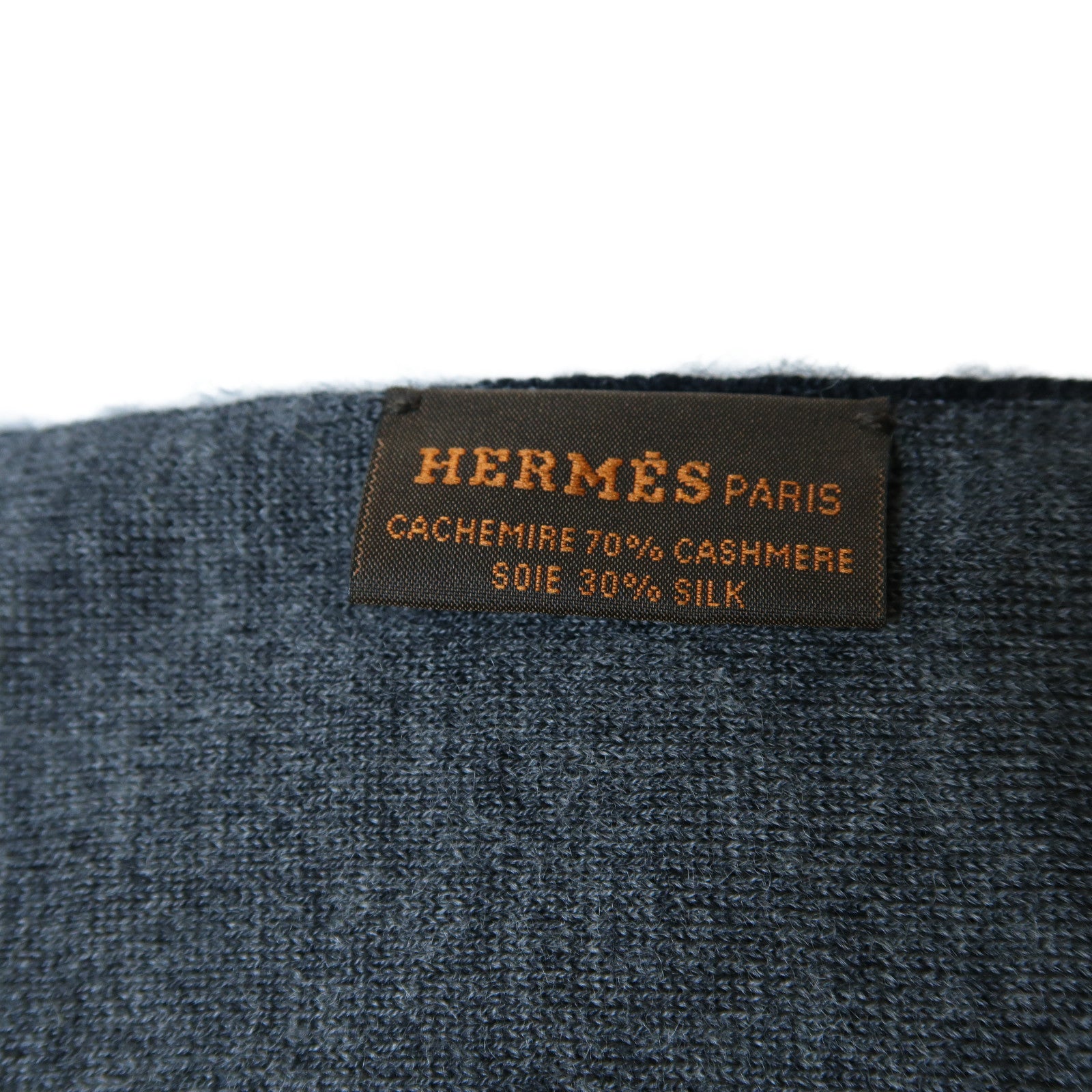 HERMES 【激減優惠】羊絨/絲質Scarf圍巾黑色/灰色