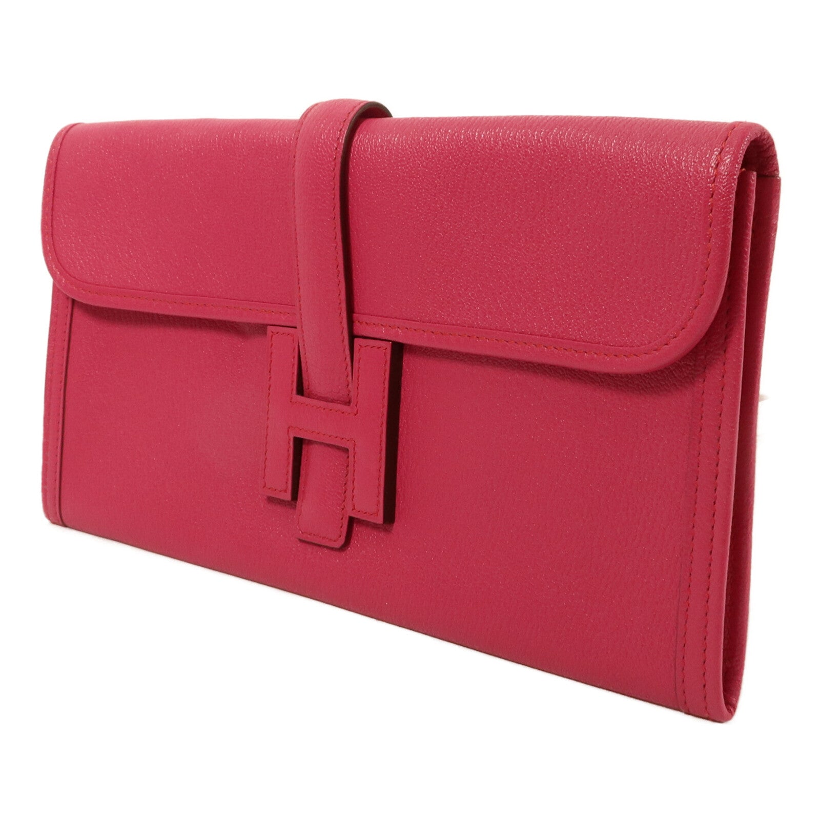 HERMES Chevre皮革Jige Elan 29手拿包Rose Pourpre