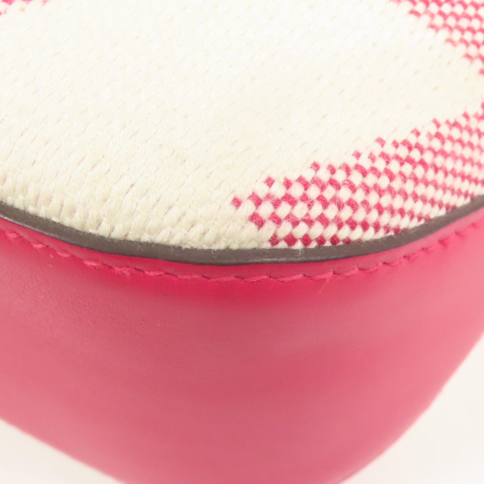 HERMES 帆布Cabas H En Biais 27手挽肩背兩用袋Rose Shocking