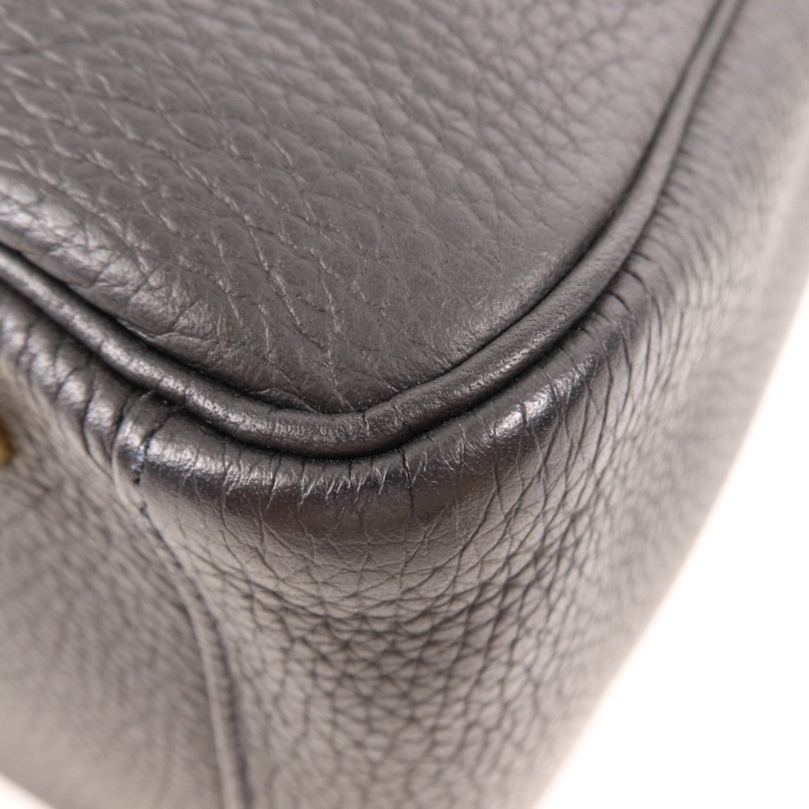 HERMES Clemence皮革Lindy 30金扣手挽肩背兩用袋Noir