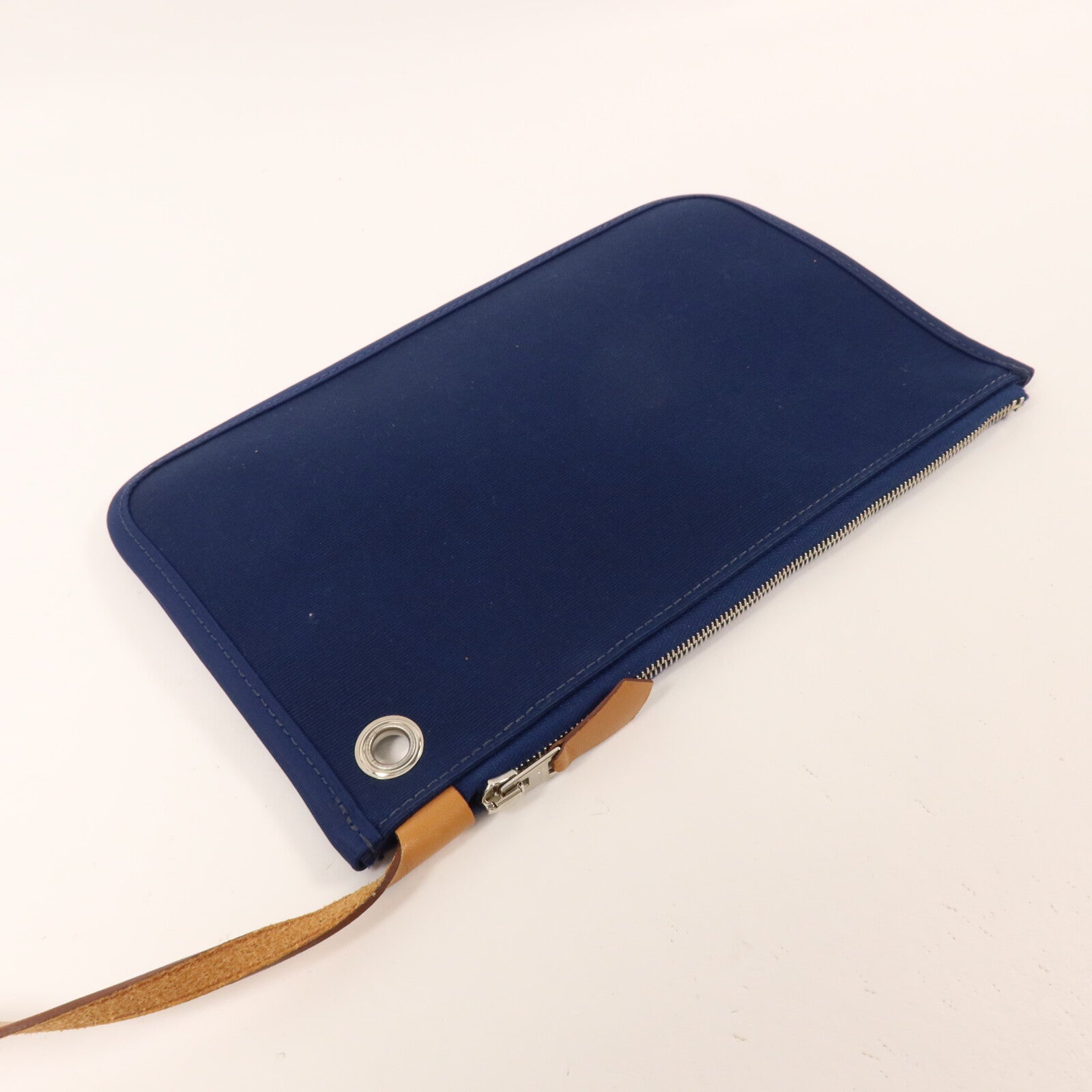 HERMES 帆布Herbag PM手挽肩背兩用袋Bleu Saphir