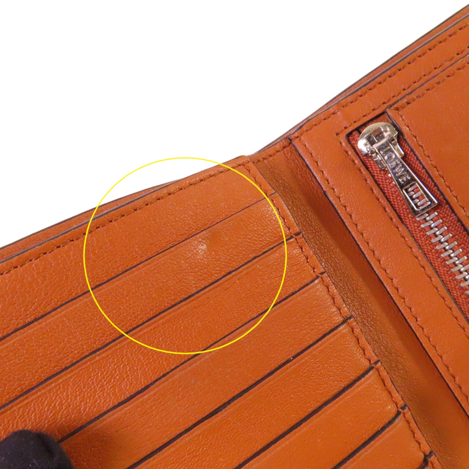 LOEWE 牛皮皮革Small Vertical Wallet短錢包藍色/啡色
