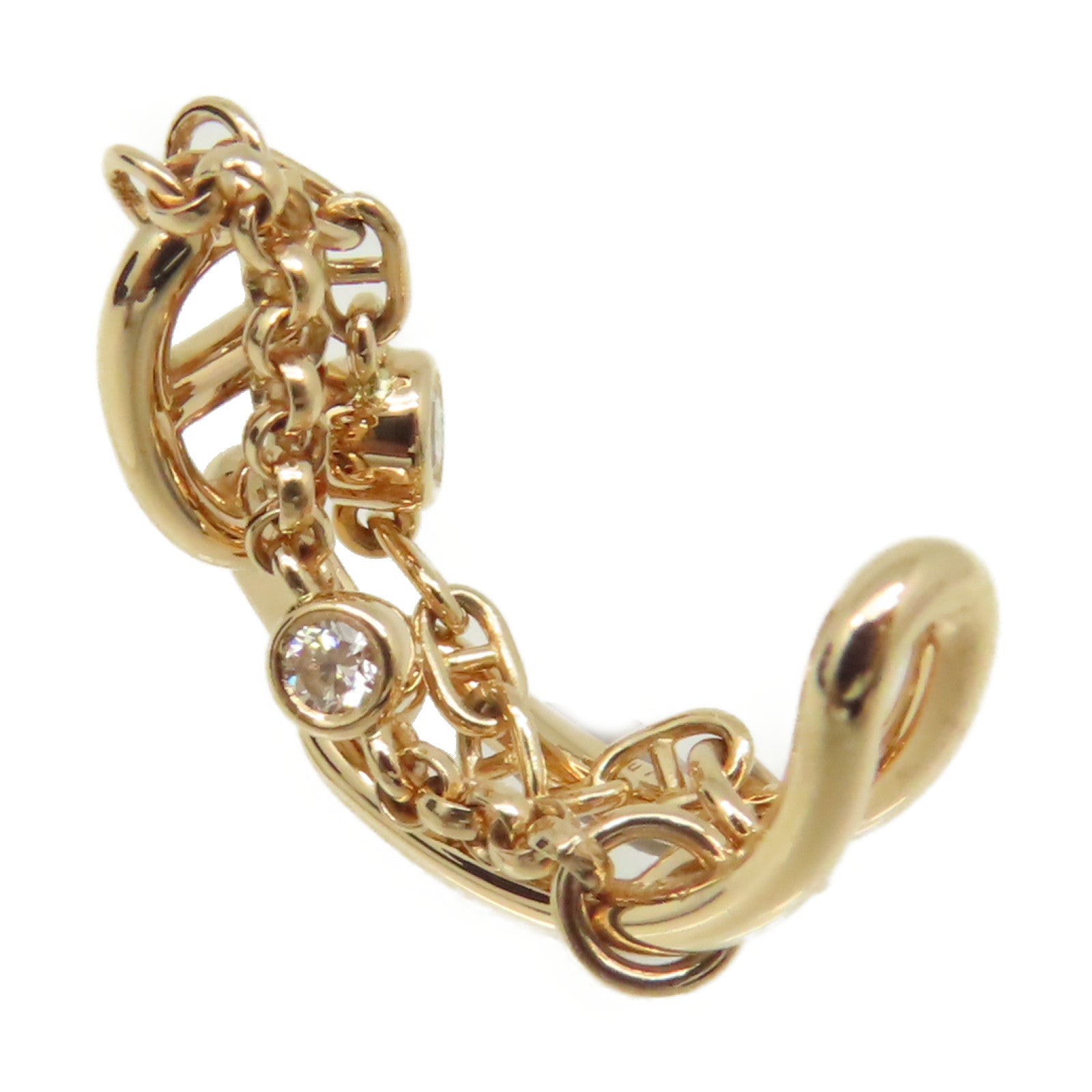 HERMES 【激減優惠】18K玫瑰金Bague Chaine Diamond Ancre Ring 0.1ct鑽石戒指#53