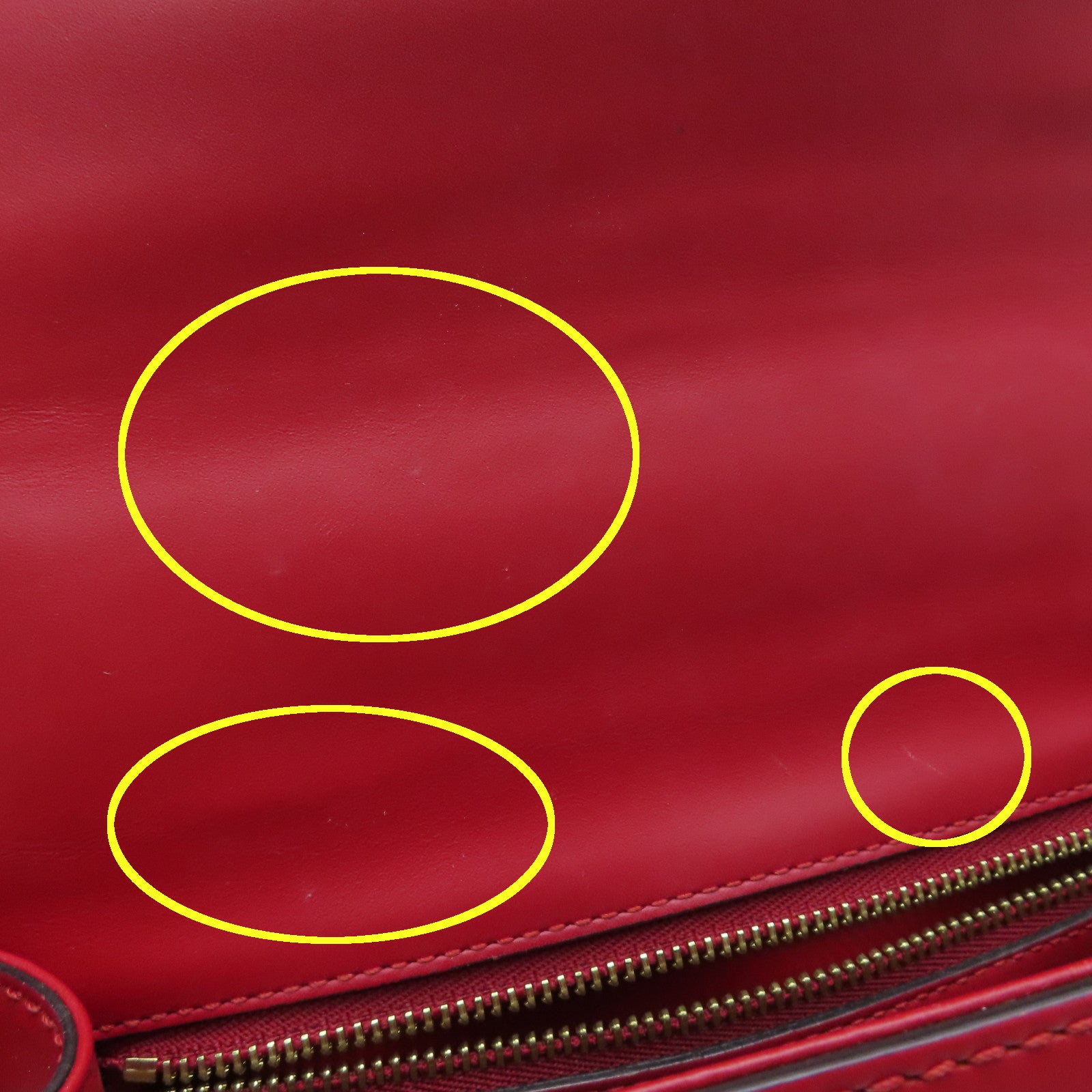 GUCCI 【激減優惠】牛皮皮革Sylvie金扣肩背袋紅色