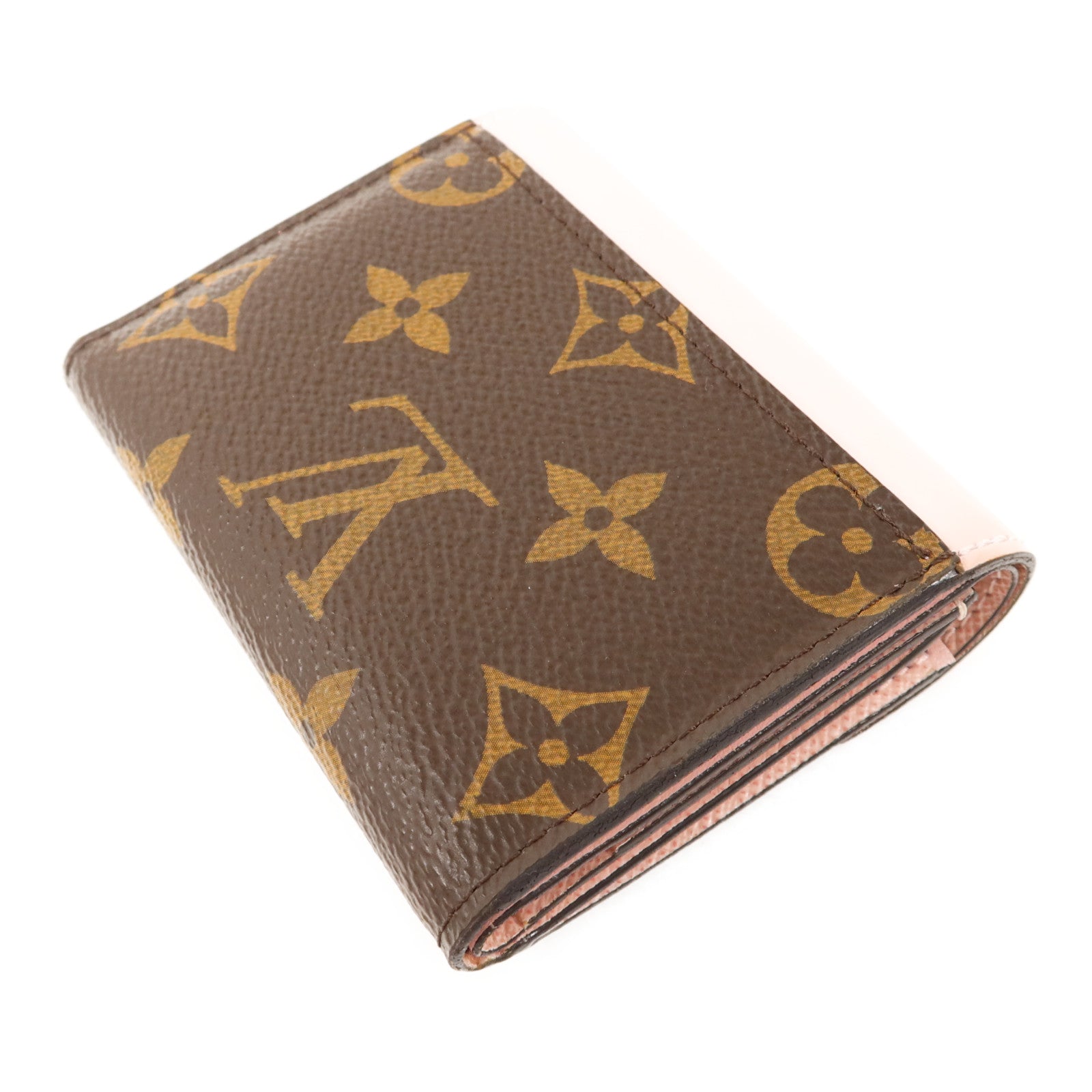 LOUIS VUITTON Monogram/牛皮皮革Zoe Wallet金扣錢包