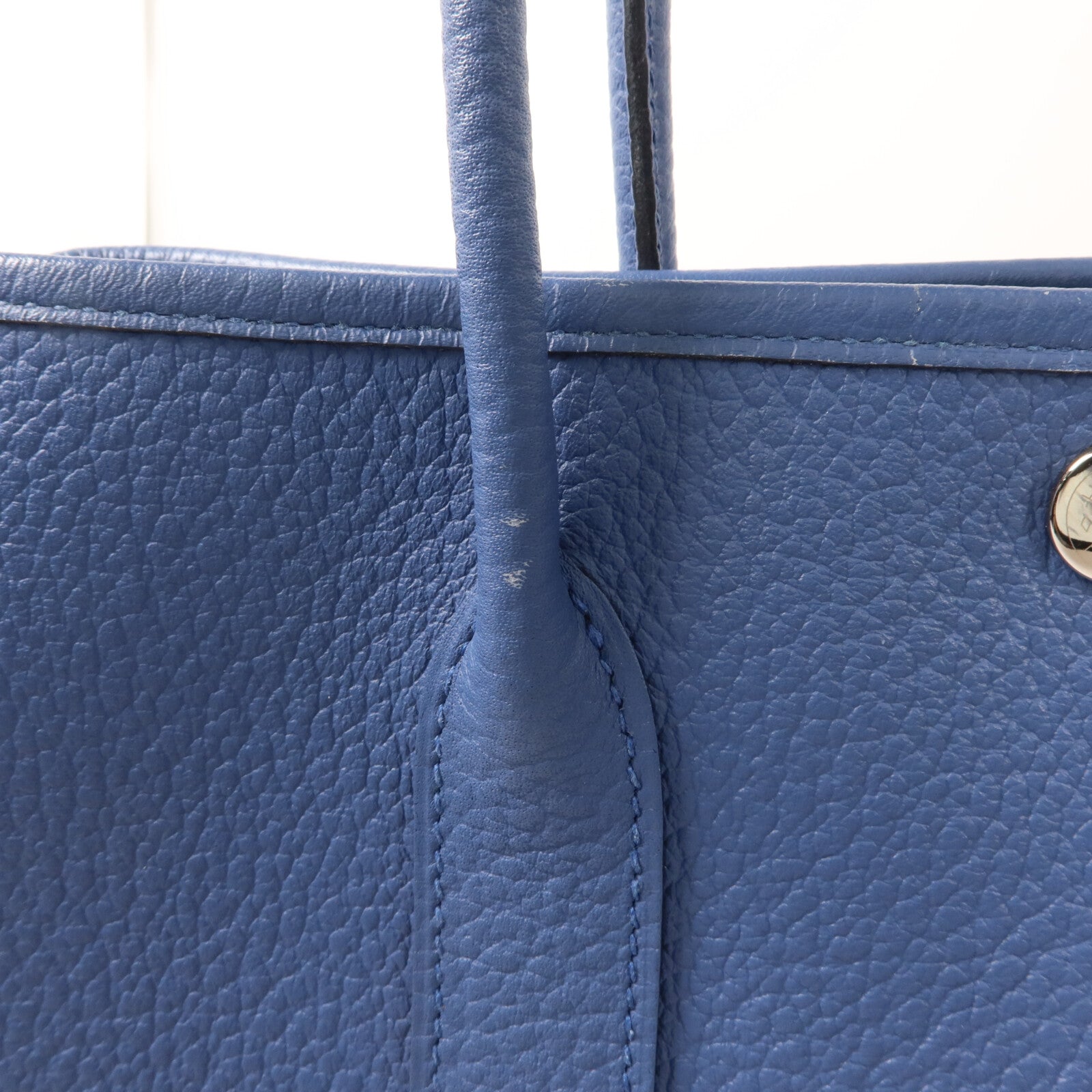 HERMES Negonda皮革Garden Party TPM手挽袋Bleu Brighton