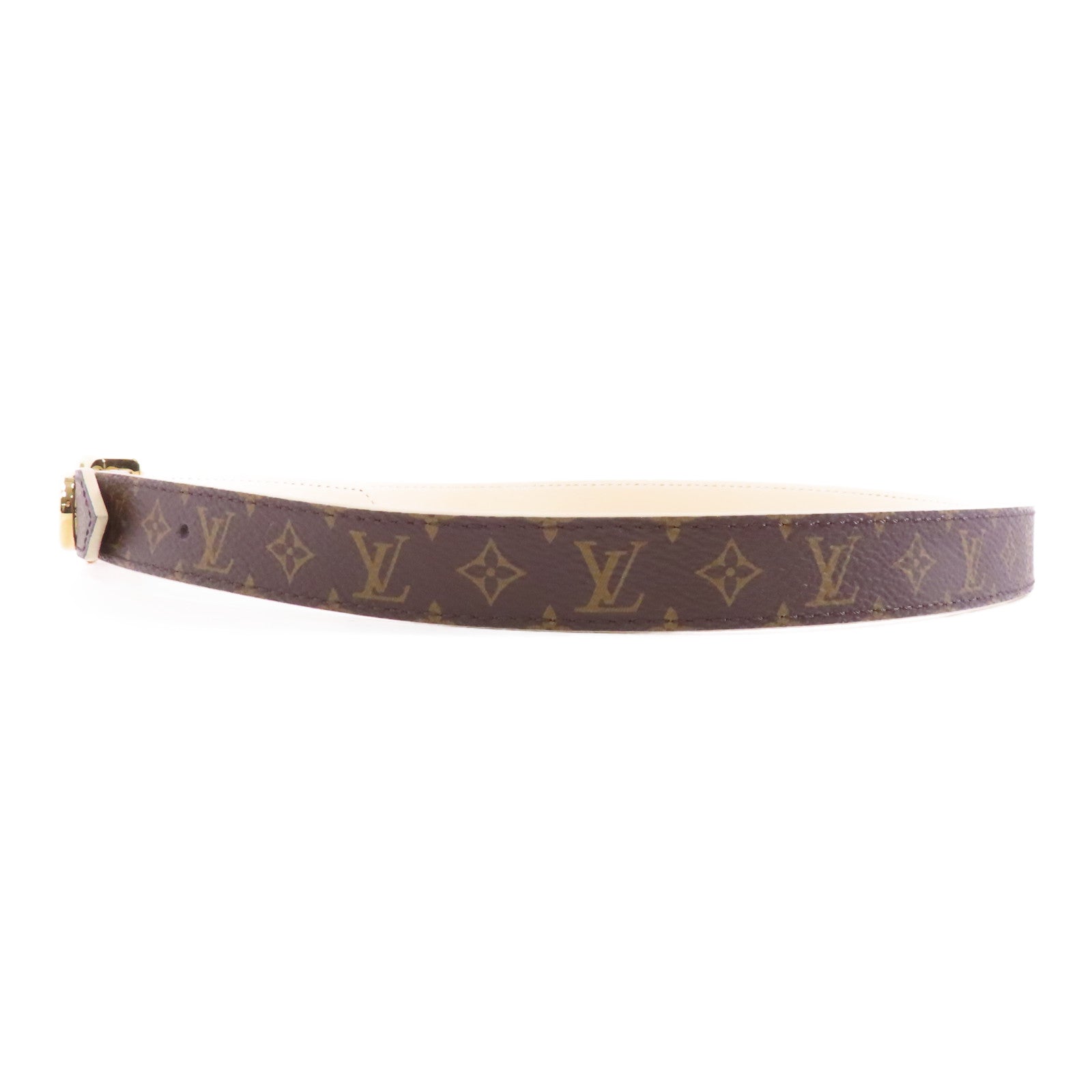 LOUIS VUITTON Monogram Circle Prime Belt 75cm金扣皮帶棕色