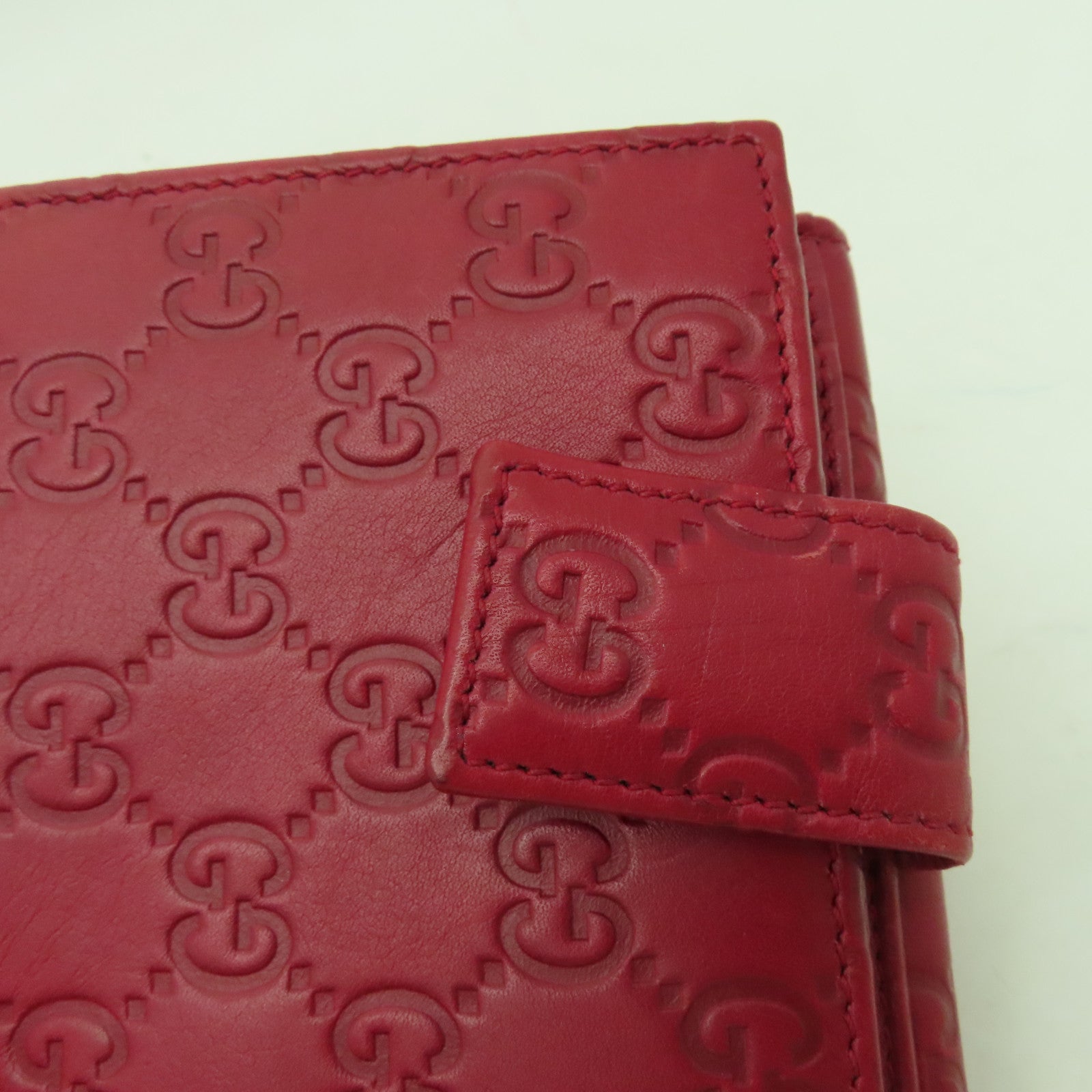 GUCCI 牛皮皮革Wallet金扣錢包紅色