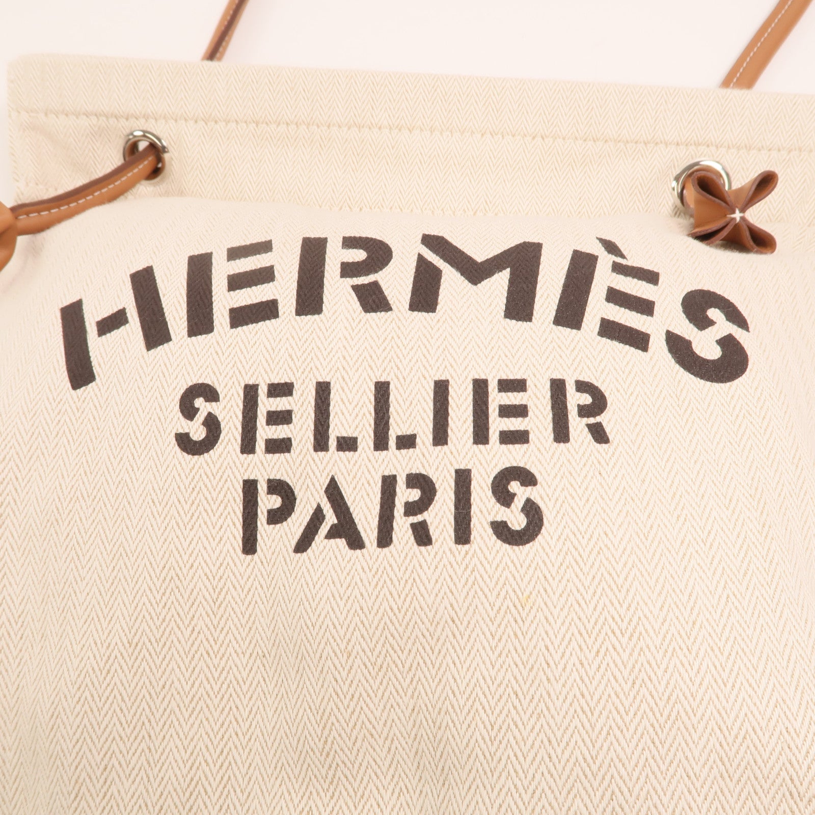 HERMES 帆布Aline PM銀扣肩背袋
